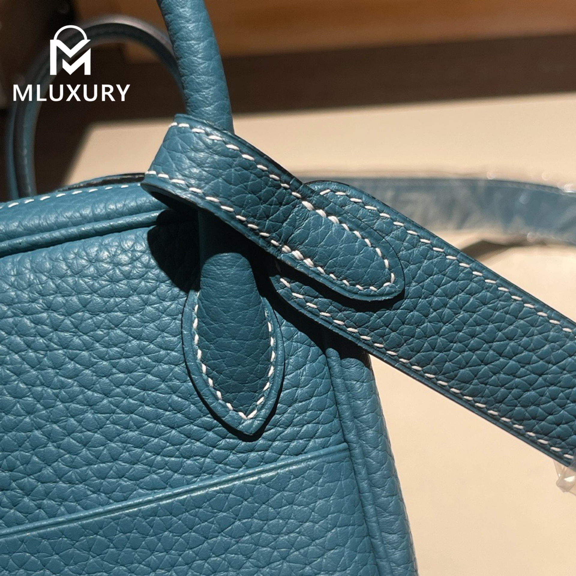 Hermès Mini Lindy II, TC leather, D2 new denim blue, Silver hardware
