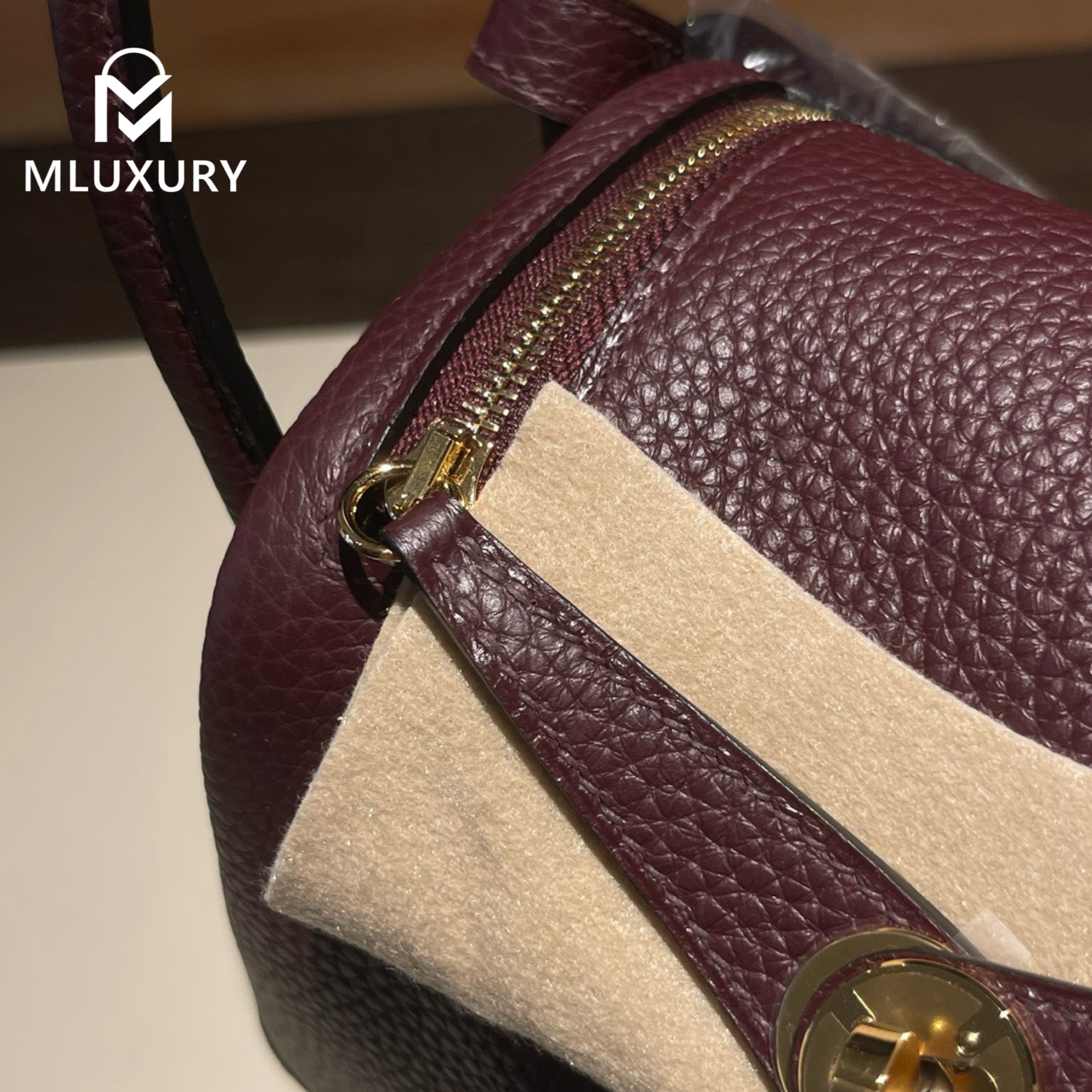Hermès Mini Lindy II, TC leather, Saddle red, Silver hardware