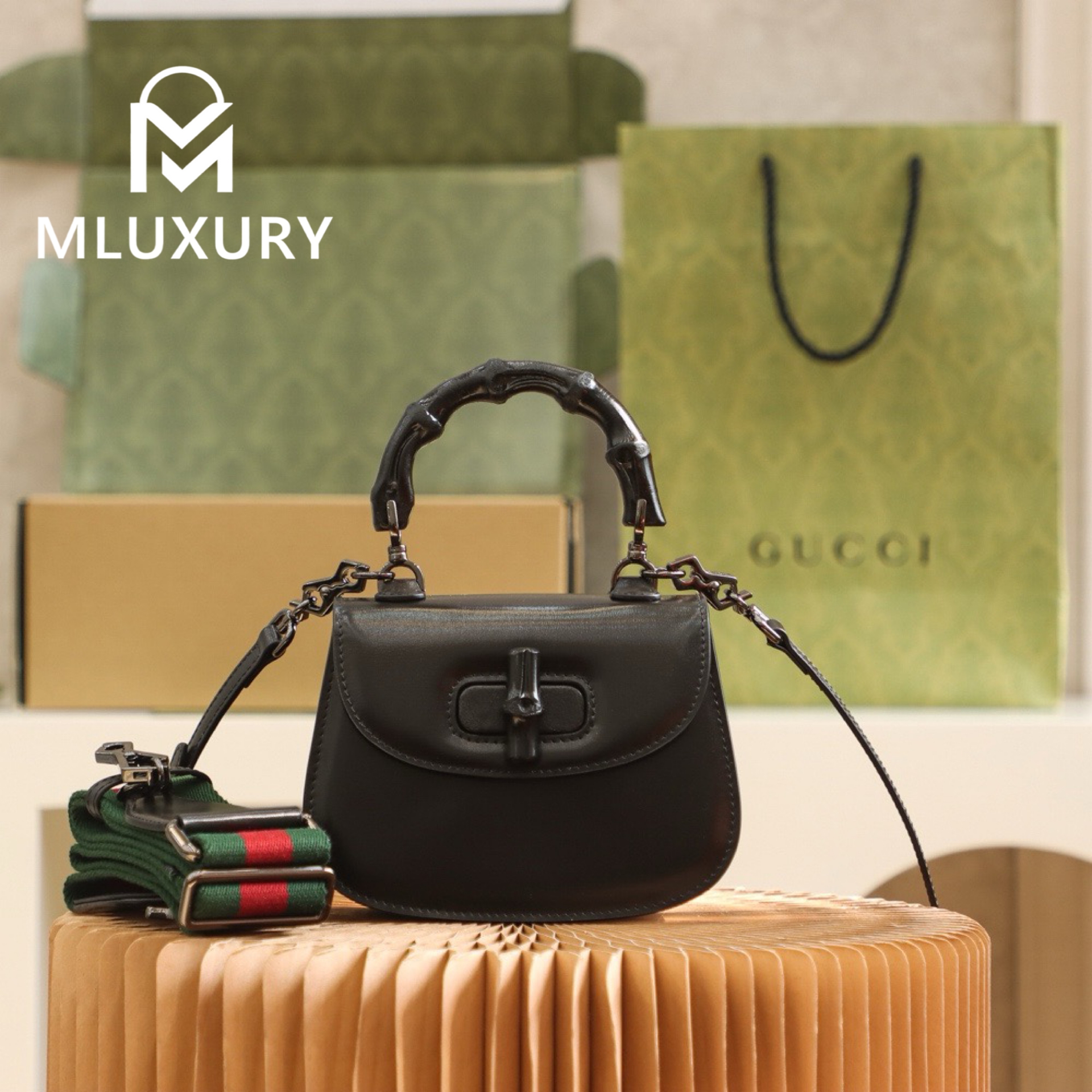 GUCCI Mini Retro Bamboo Collection, Original Leather