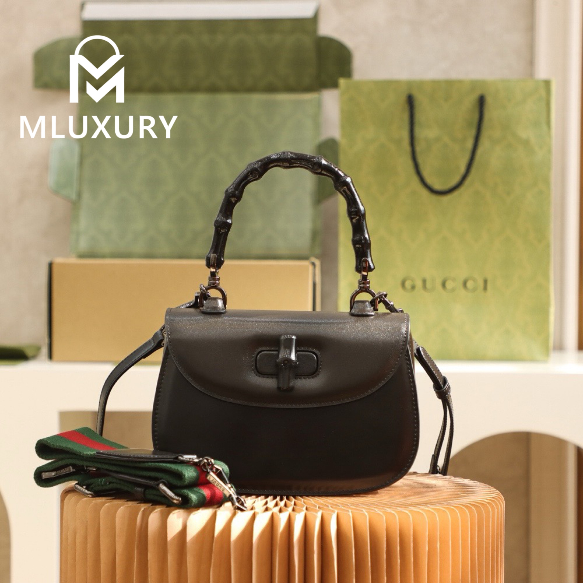 GUCCI Vintage Bamboo Handle Collection, Original Leather