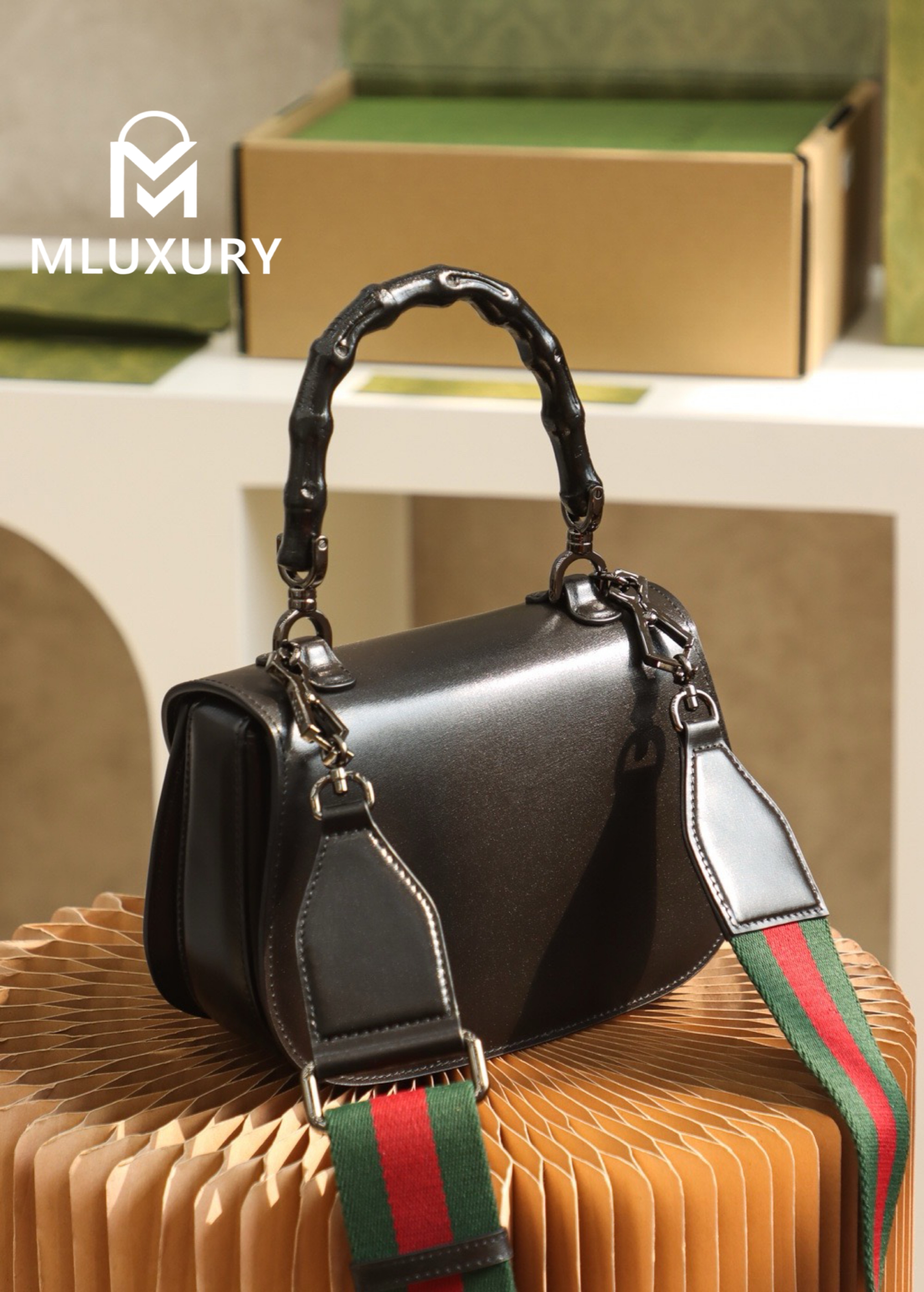 GUCCI Vintage Bamboo Handle Collection, Original Leather