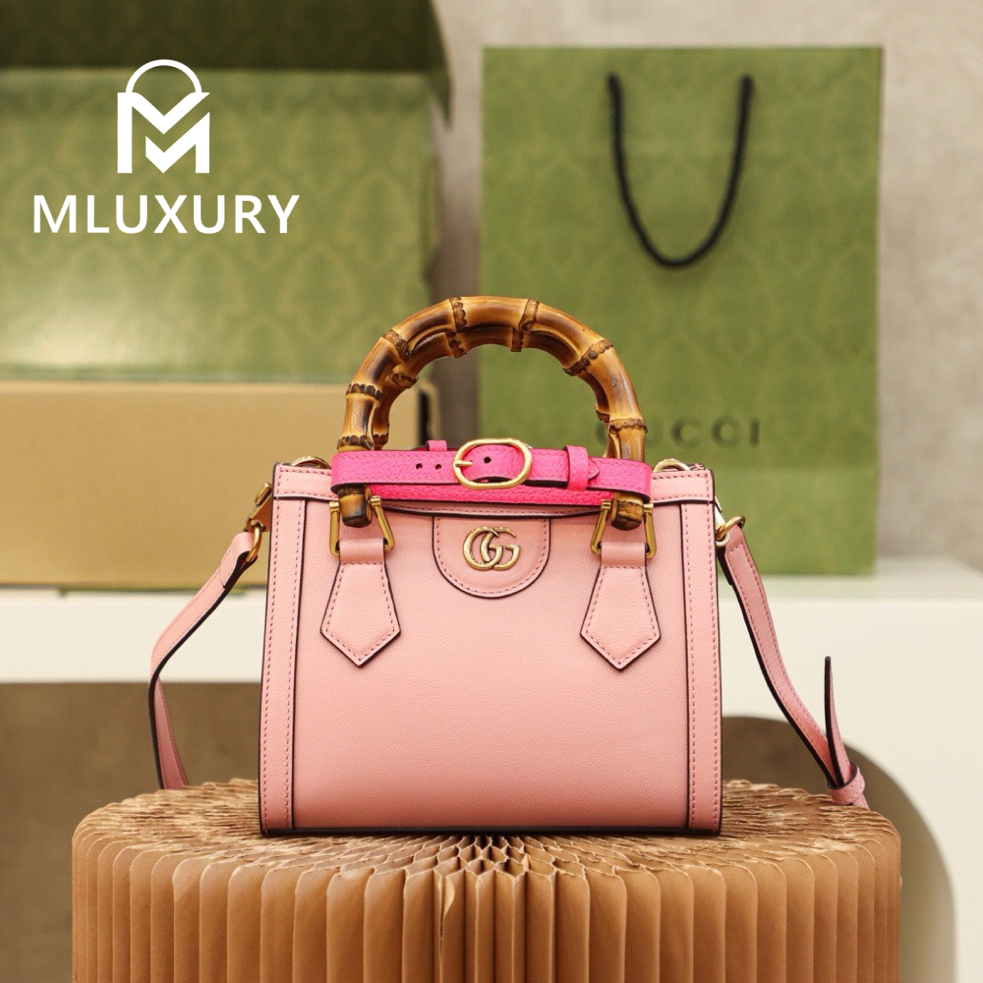 GUCCI Diana Mini, Original Leather, Pink