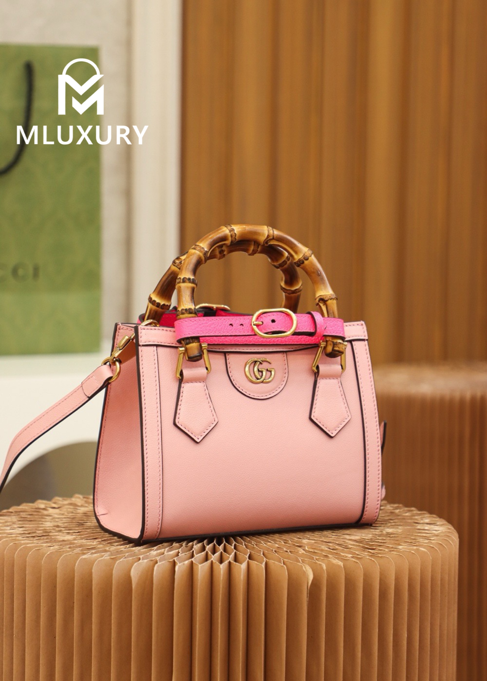 GUCCI Diana Mini, Original Leather, Pink