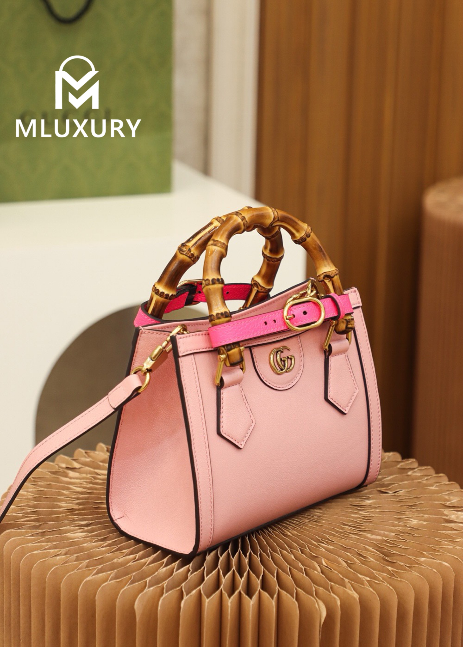 GUCCI Diana Mini, Original Leather, Pink