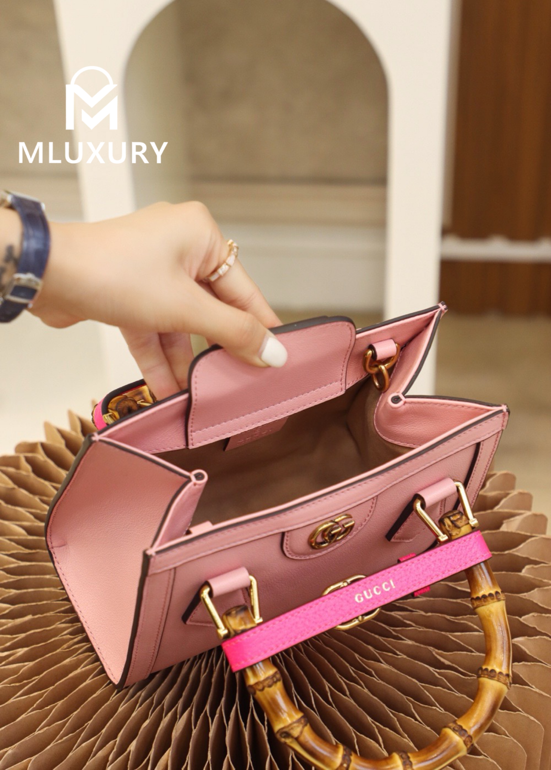GUCCI Diana Mini, Original Leather, Pink
