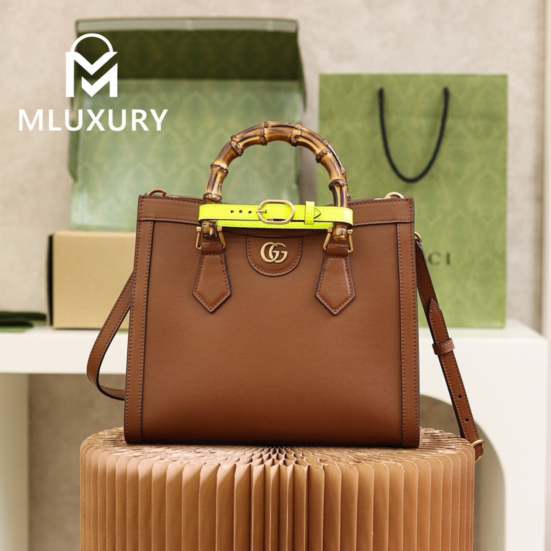 GUCCI Diana Small, Original Leather, Brown