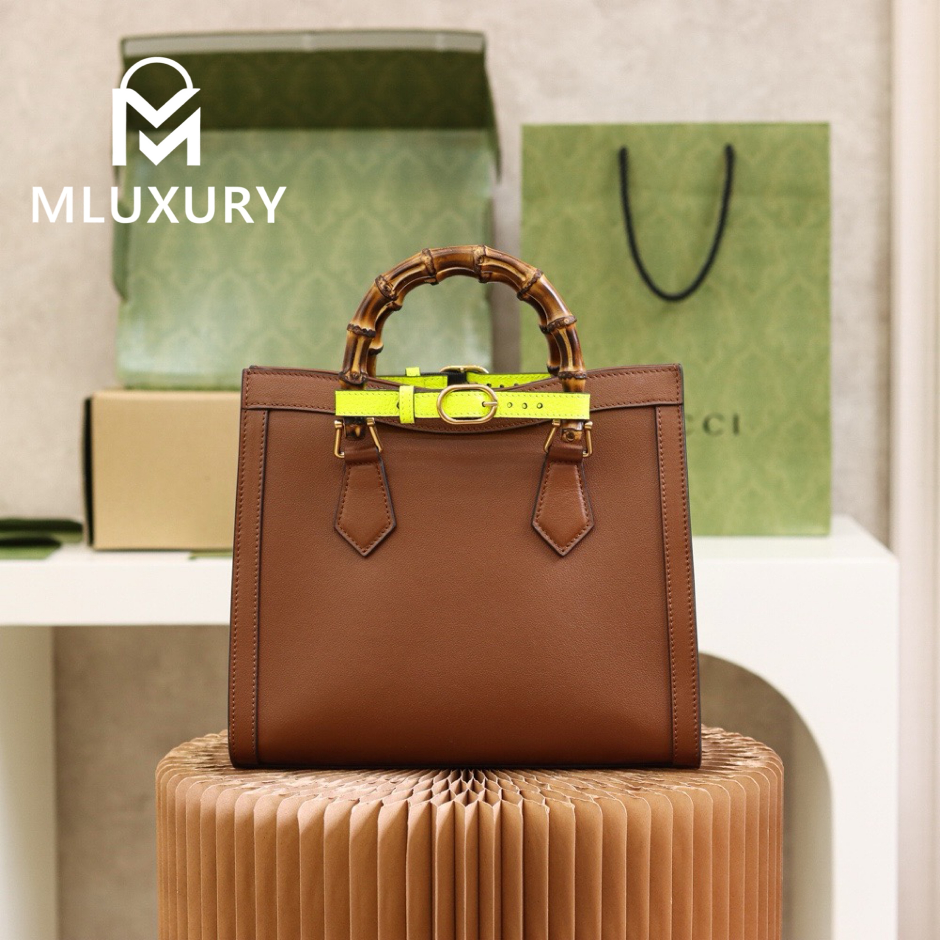 GUCCI Diana Small, Original Leather, Brown