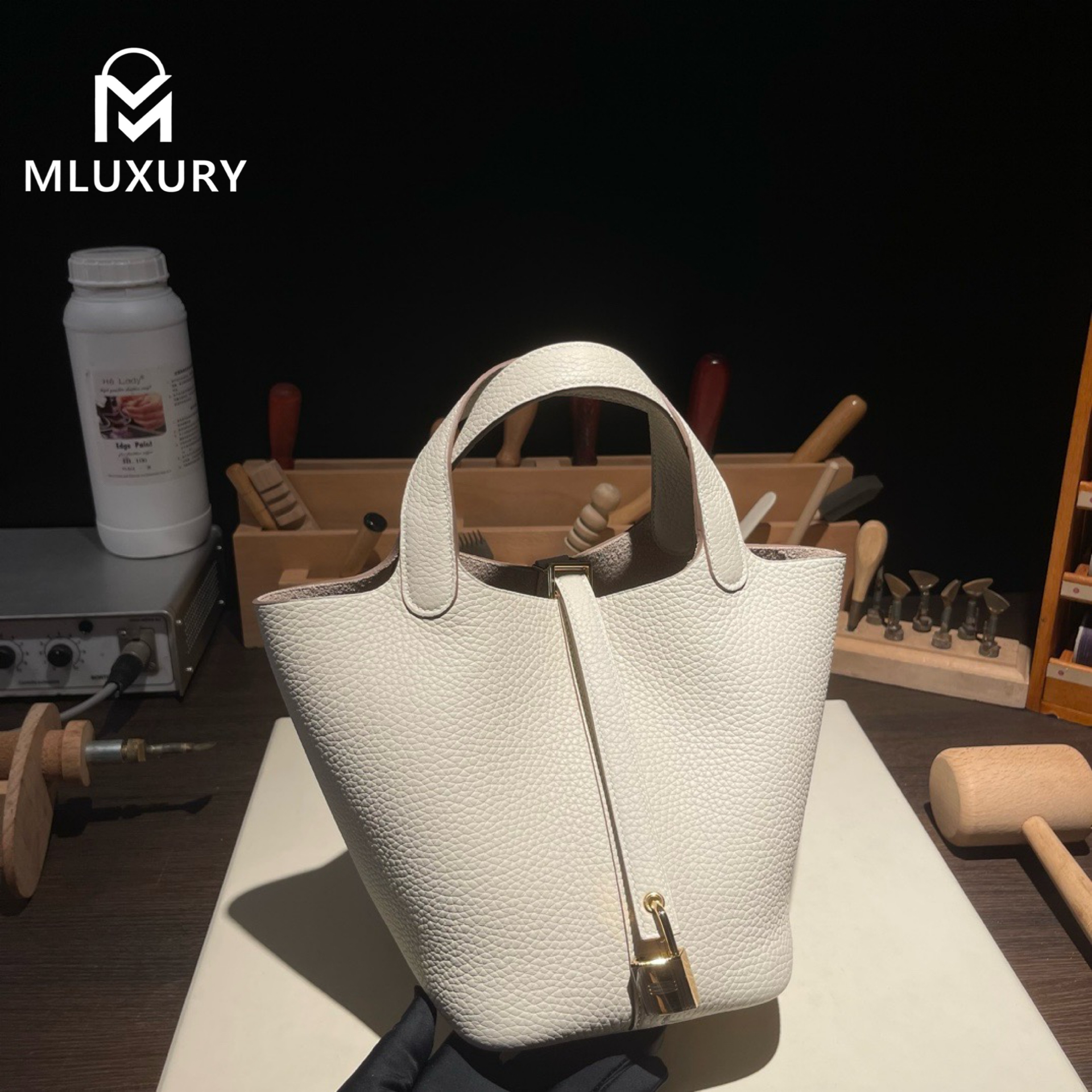Hermès Picotin 18, Genuine TC leather, Milkshake white, Gold and Silver hardware