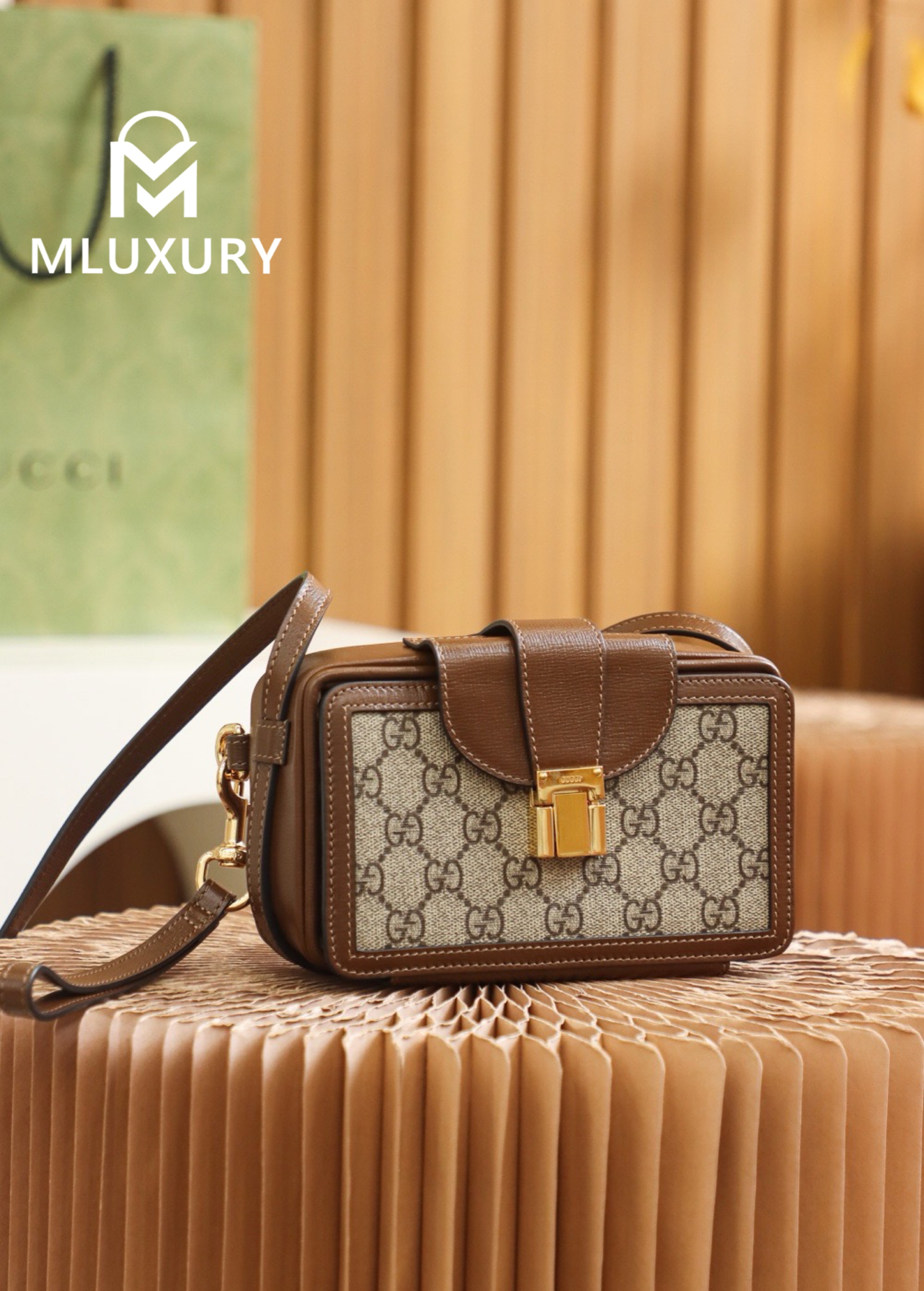 GUCCI Vintage Box Bag, Genuine Leather