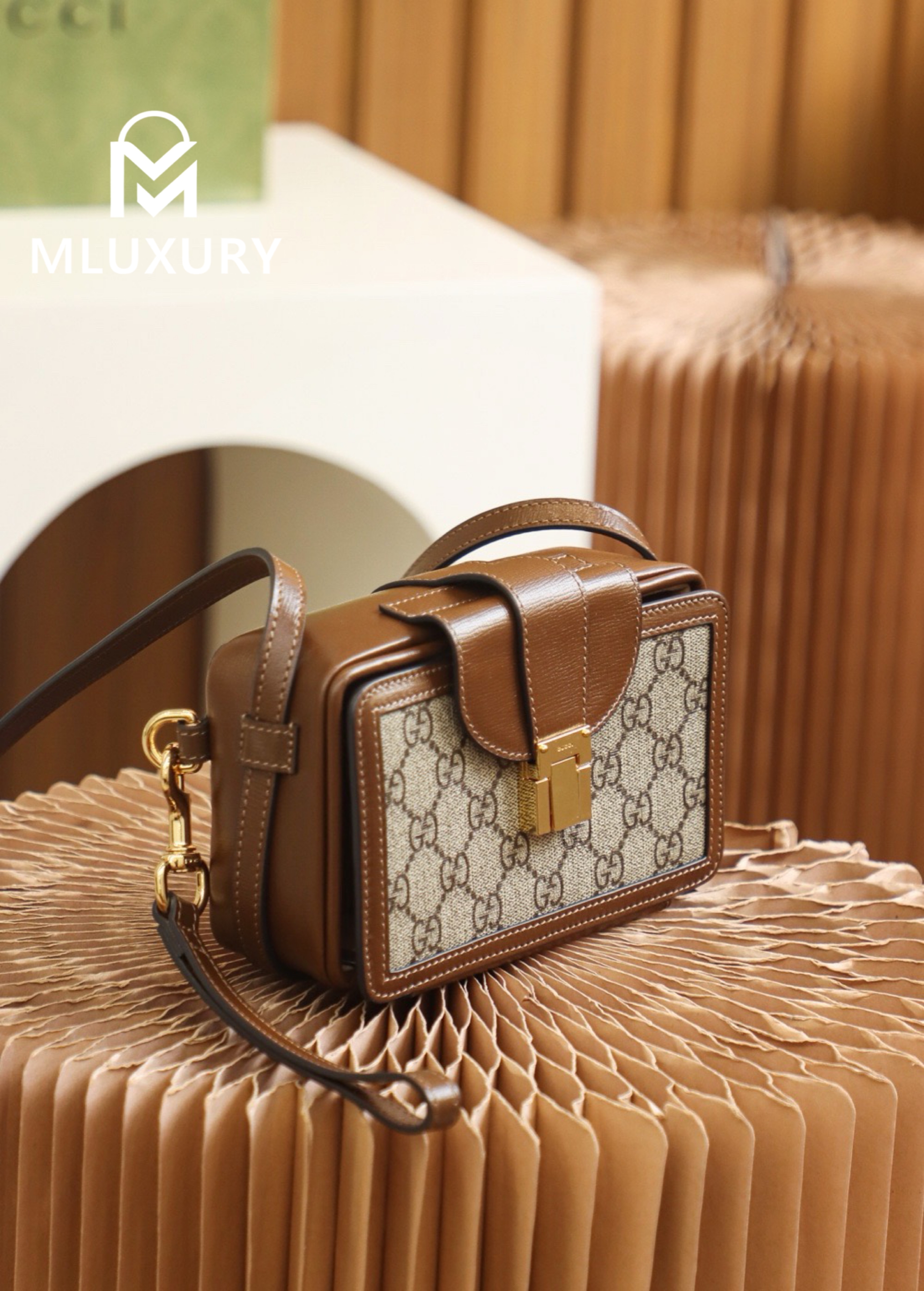 GUCCI Vintage Box Bag, Genuine Leather