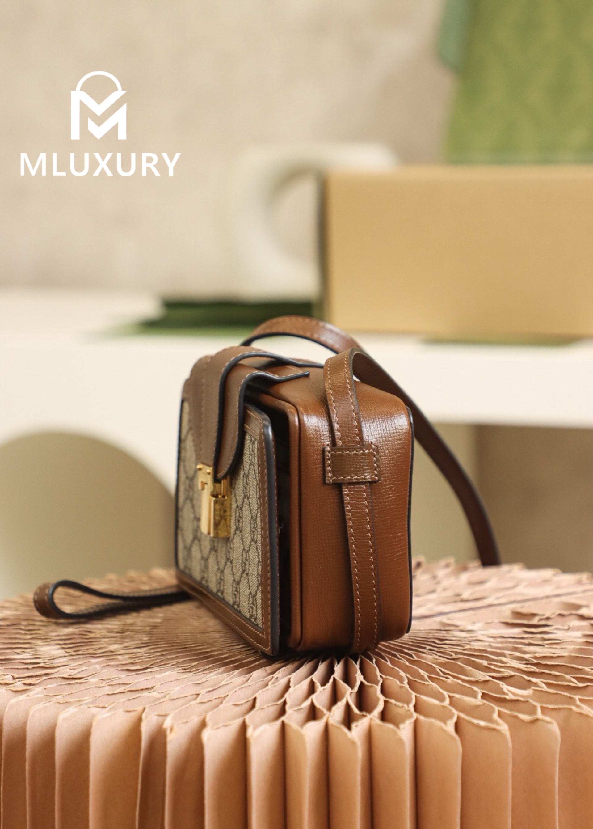 GUCCI Vintage Box Bag, Genuine Leather