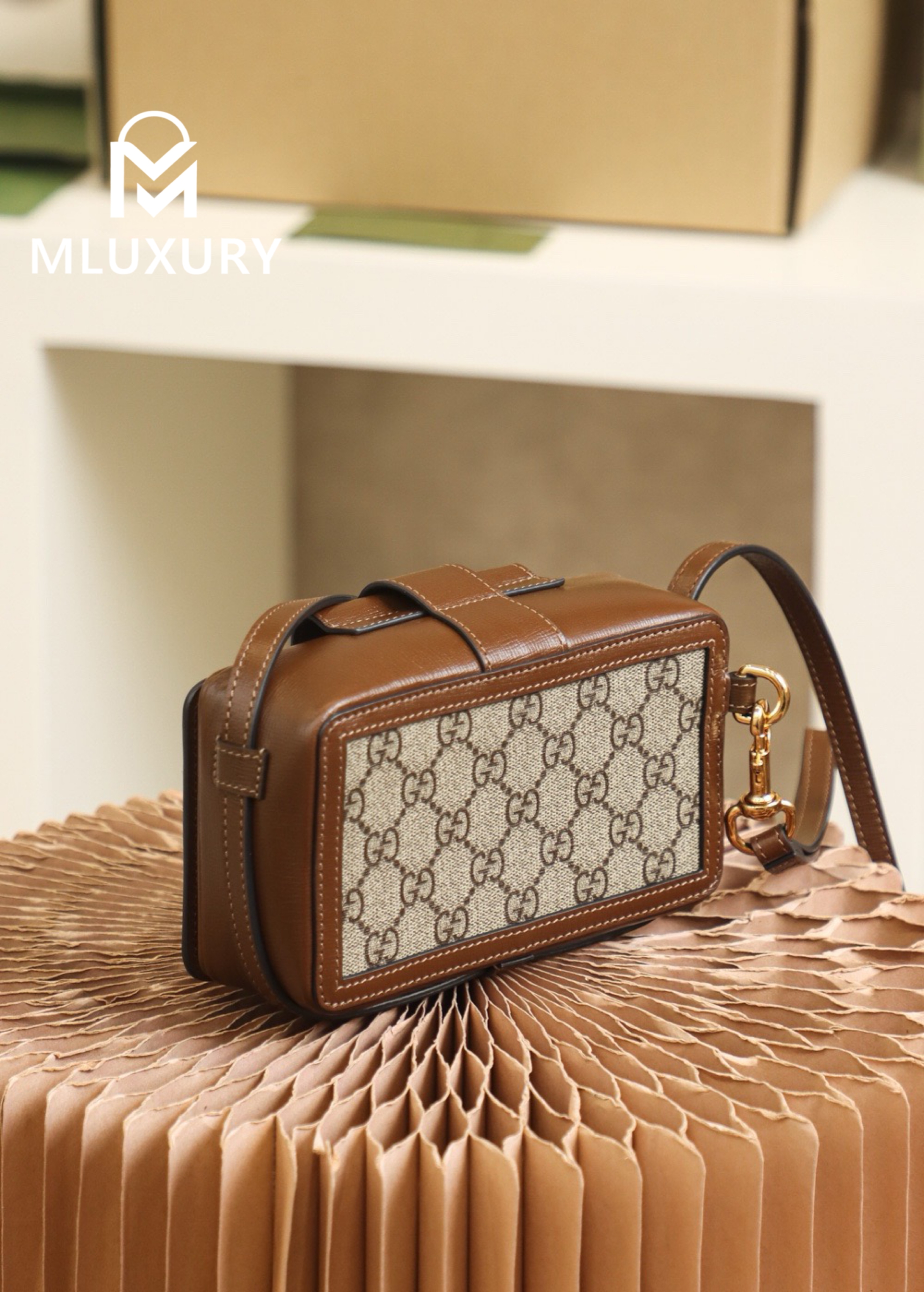 GUCCI Vintage Box Bag, Genuine Leather