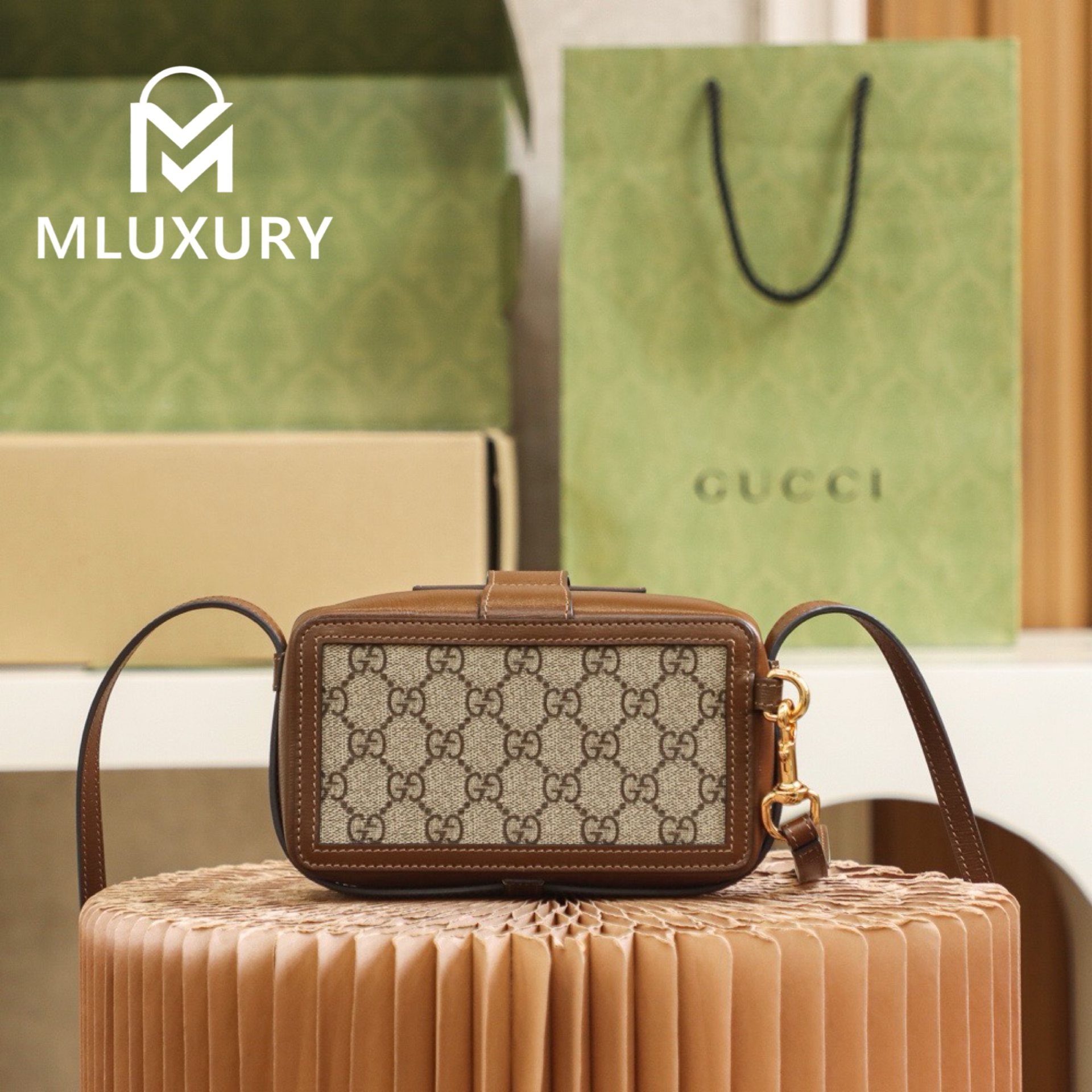 GUCCI Vintage Box Bag, Genuine Leather