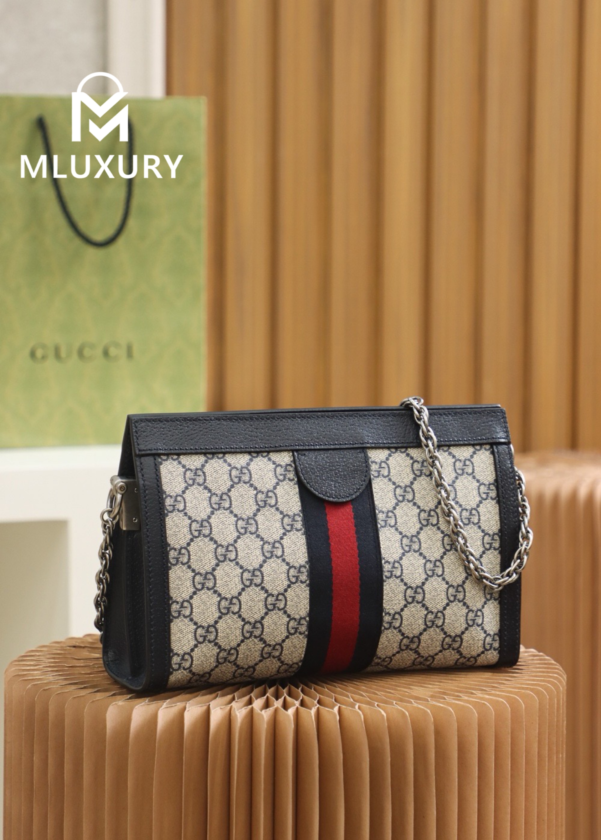 GUCCI Ophida Bucket Bag, Genuine Leather