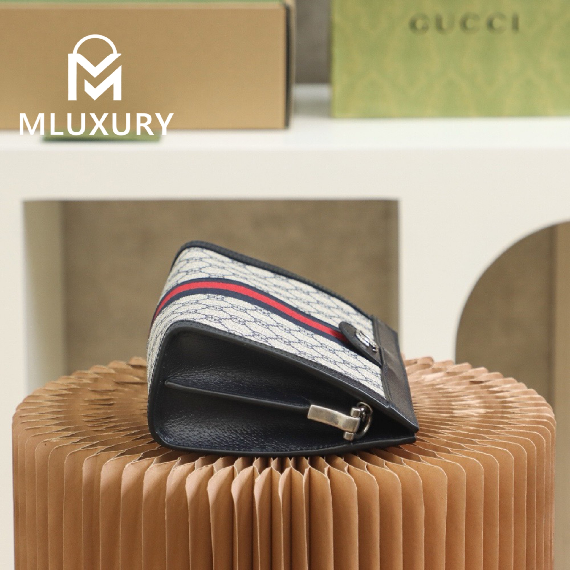 GUCCI Ophida Bucket Bag, Genuine Leather