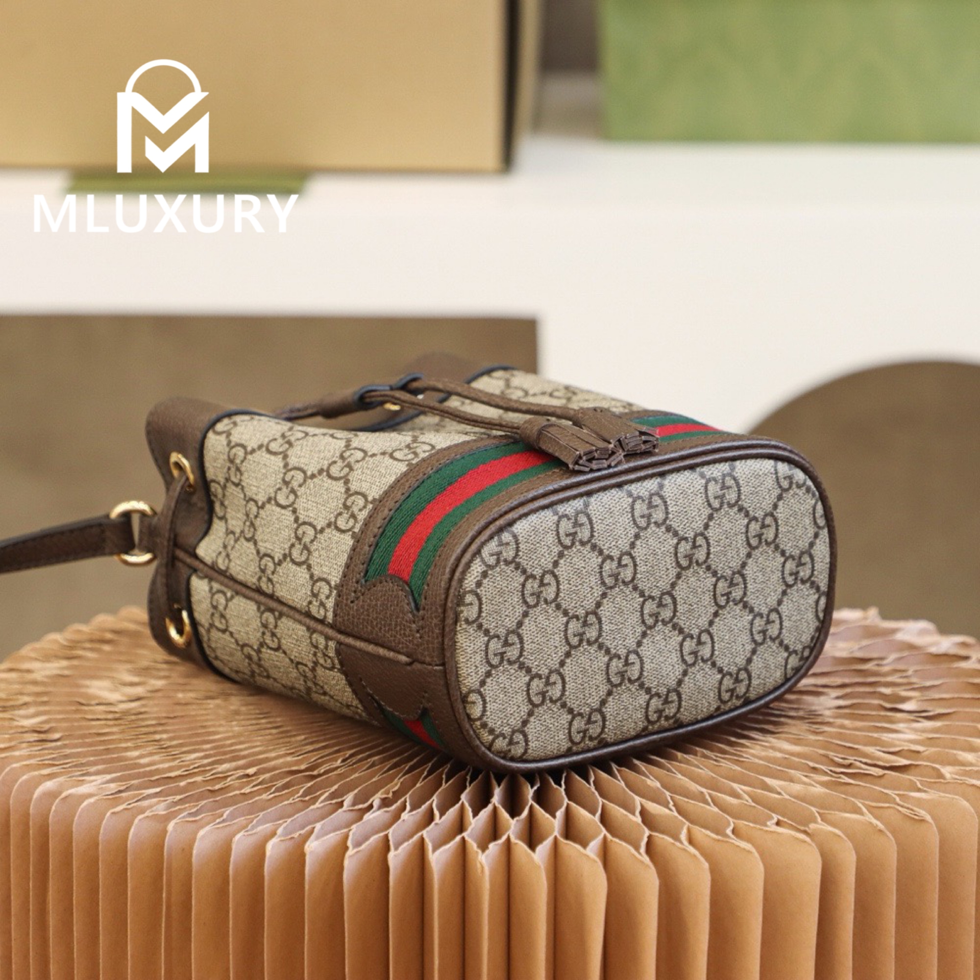 GUCCI Ophida Mini Bucket Bag, Original Leather