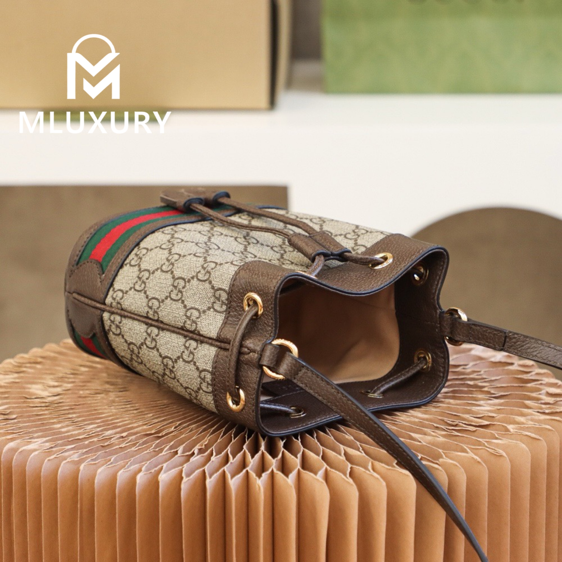 GUCCI Ophida Mini Bucket Bag, Original Leather