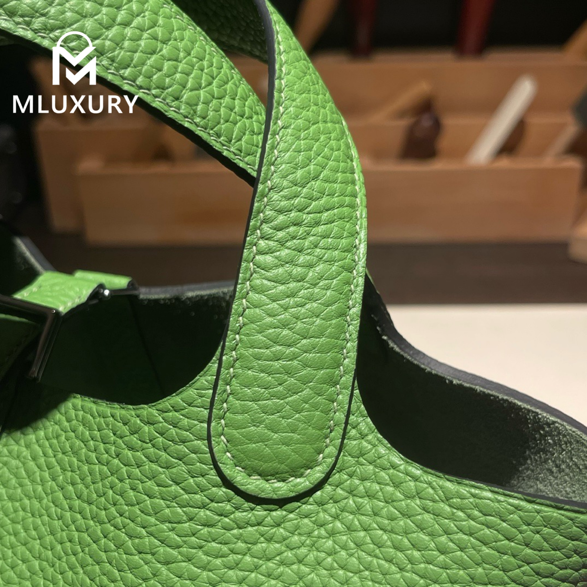 Hermès Picotin 18, Genuine TC leather, Avocado green, Silver hardware