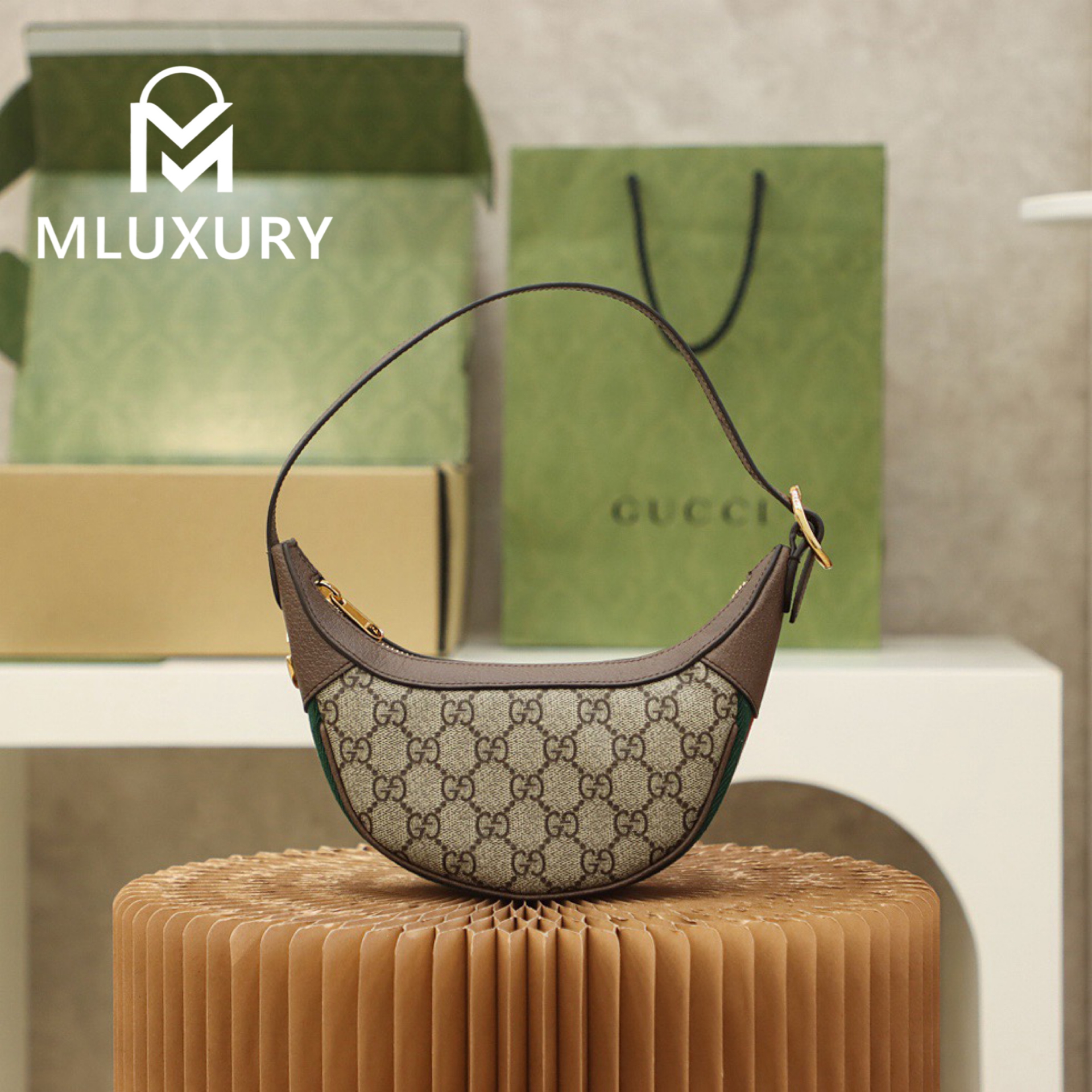 GUCCI Ophida Shoulder Bag, Genuine Leather