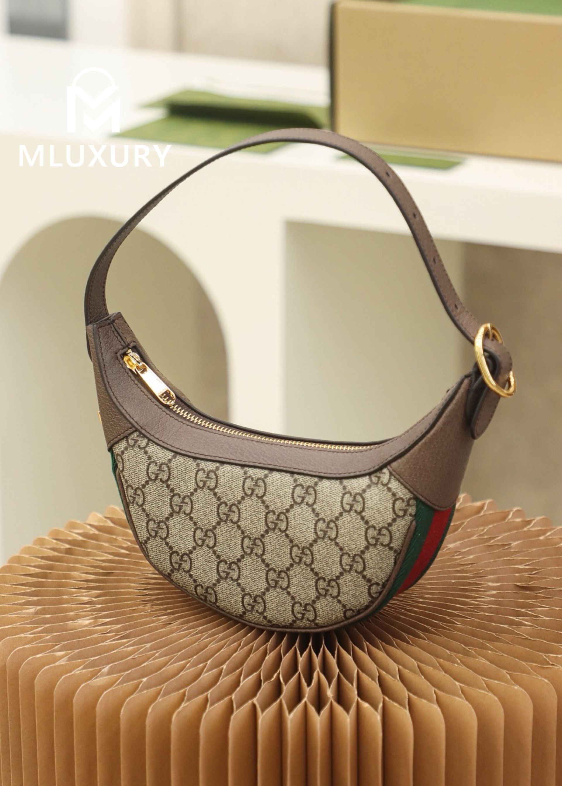GUCCI Ophida Shoulder Bag, Genuine Leather