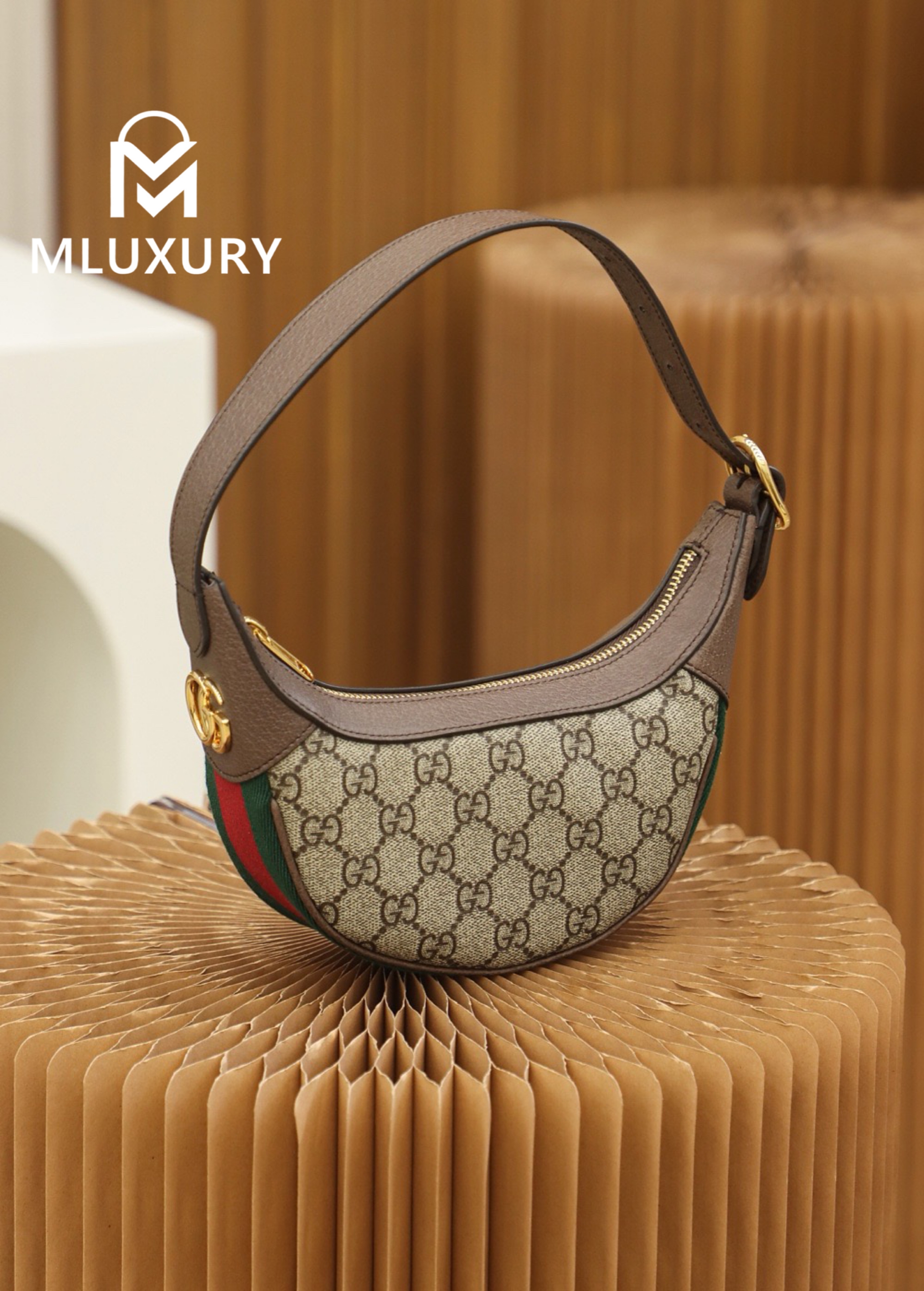 GUCCI Ophida Shoulder Bag, Genuine Leather