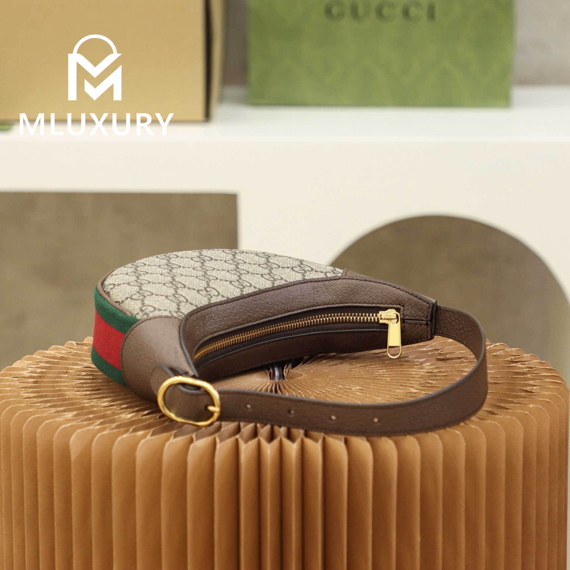 GUCCI Ophida Shoulder Bag, Genuine Leather