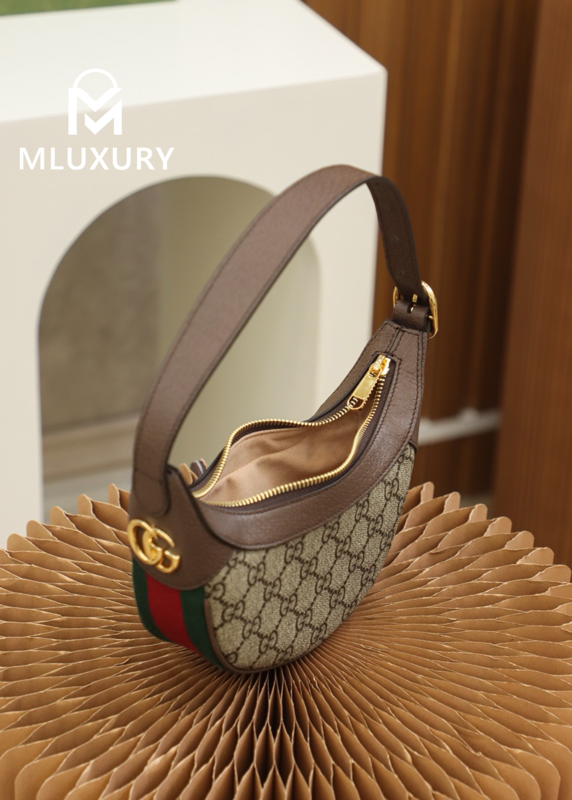 GUCCI Ophida Shoulder Bag, Genuine Leather