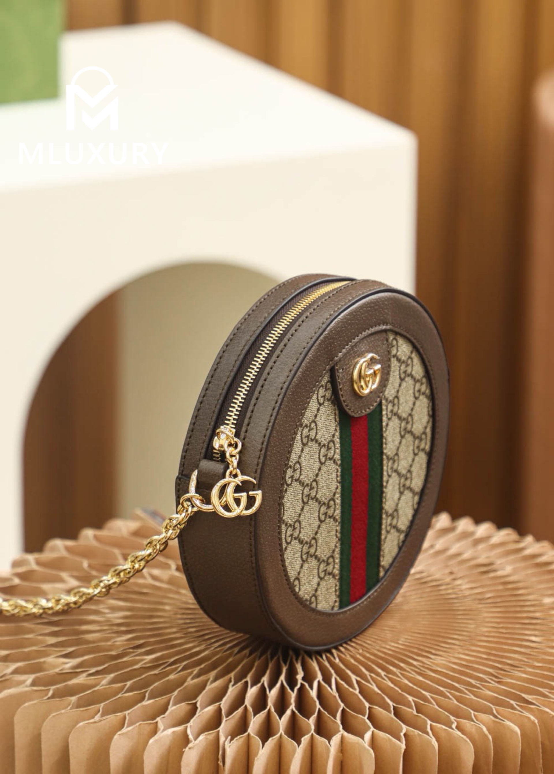 GUCCI Ophida Round Bag, Original Leather