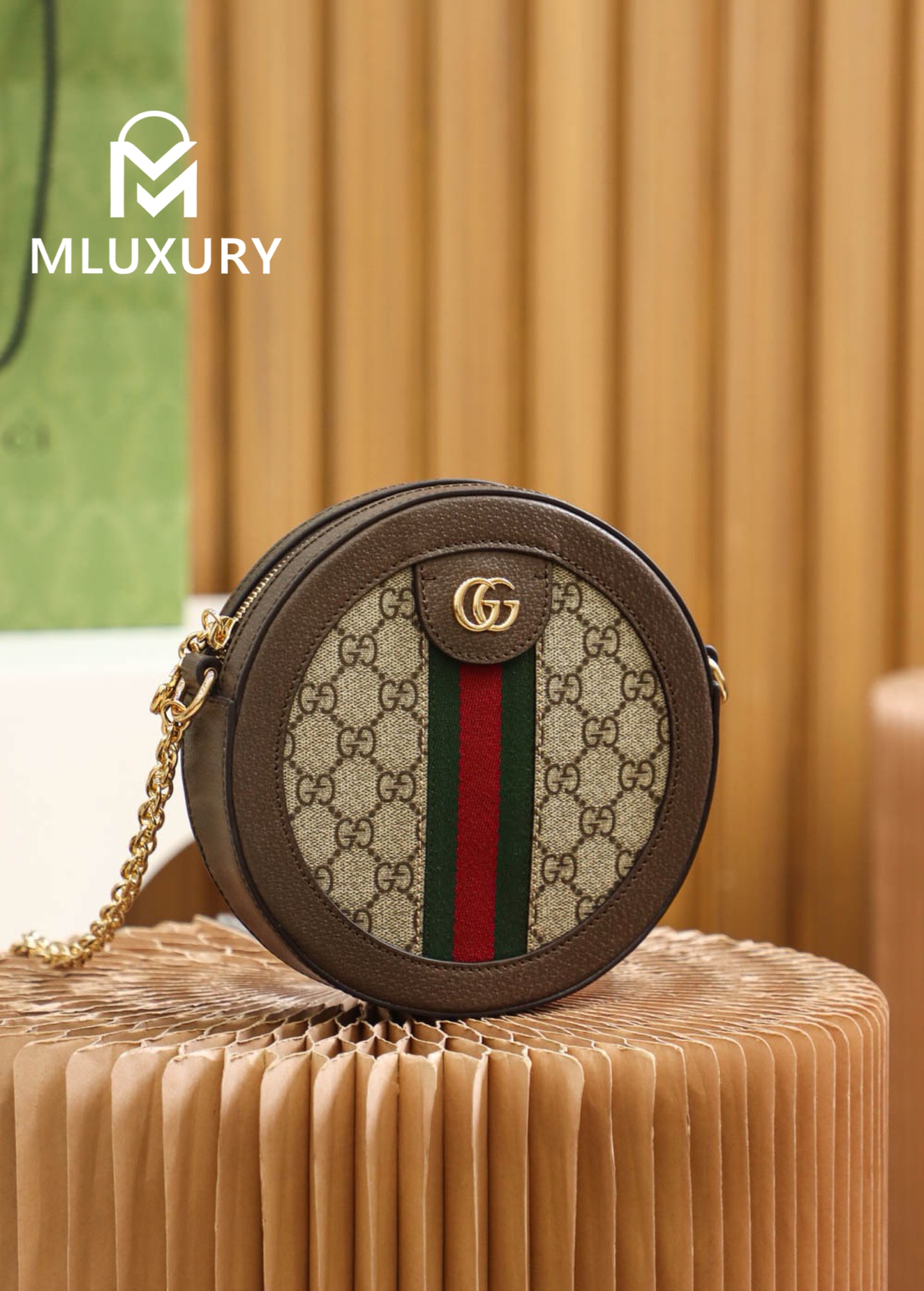 GUCCI Ophida Round Bag, Original Leather