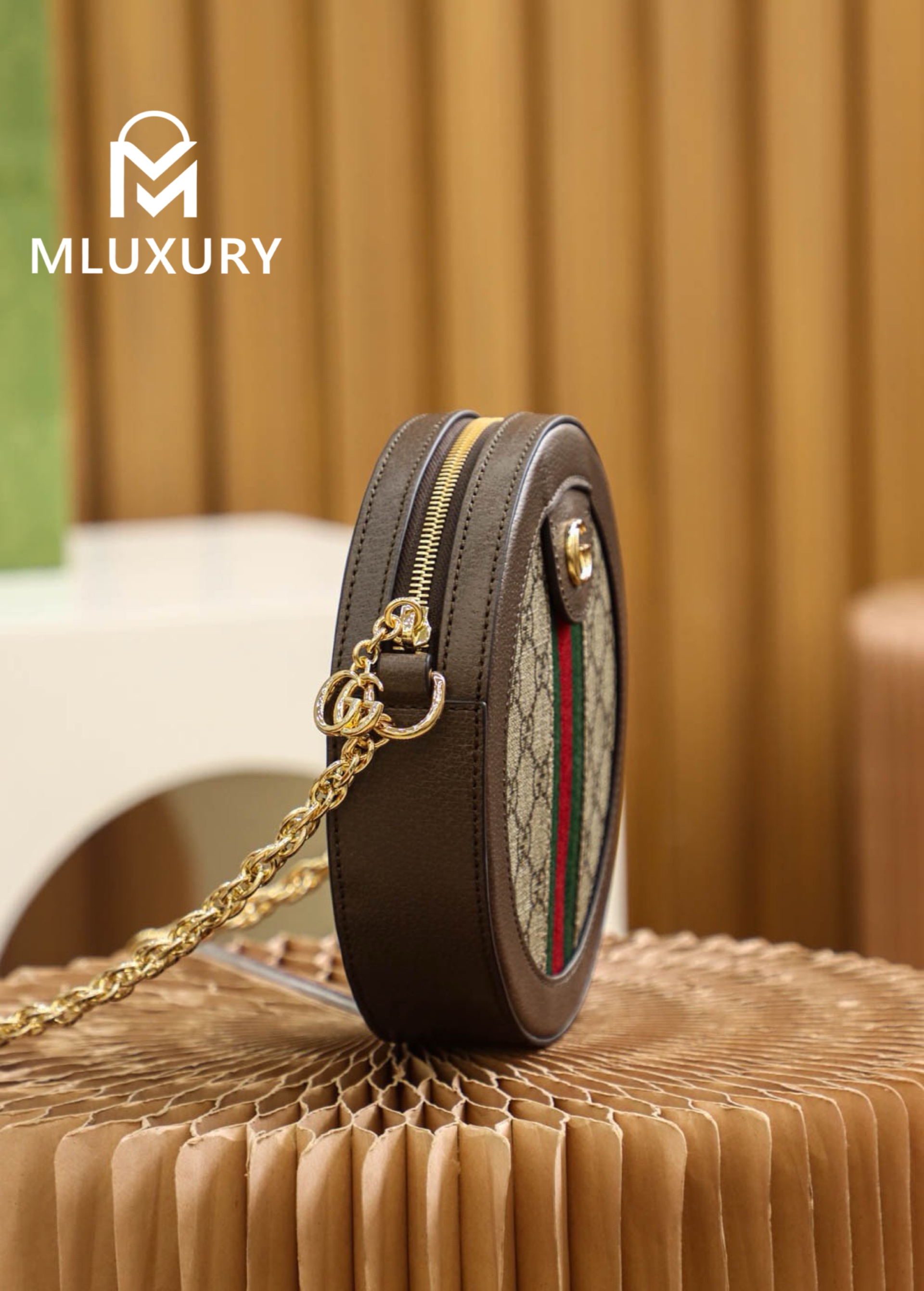 GUCCI Ophida Round Bag, Original Leather
