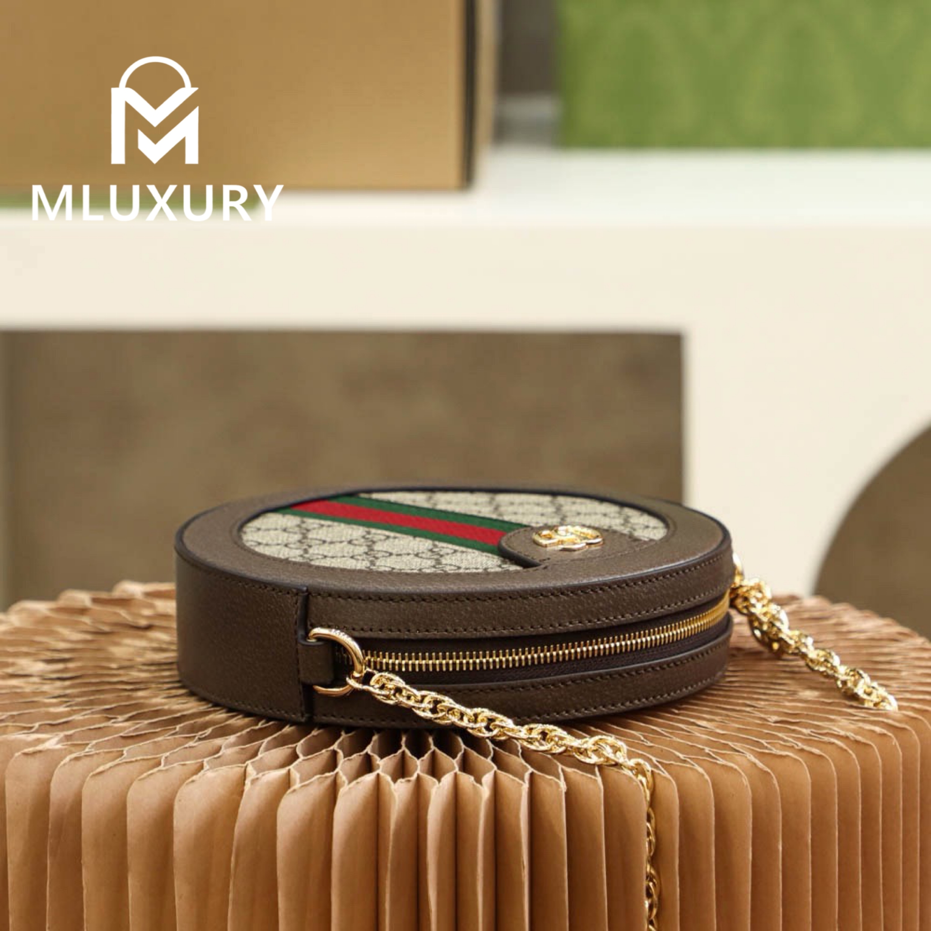 GUCCI Ophida Round Bag, Original Leather