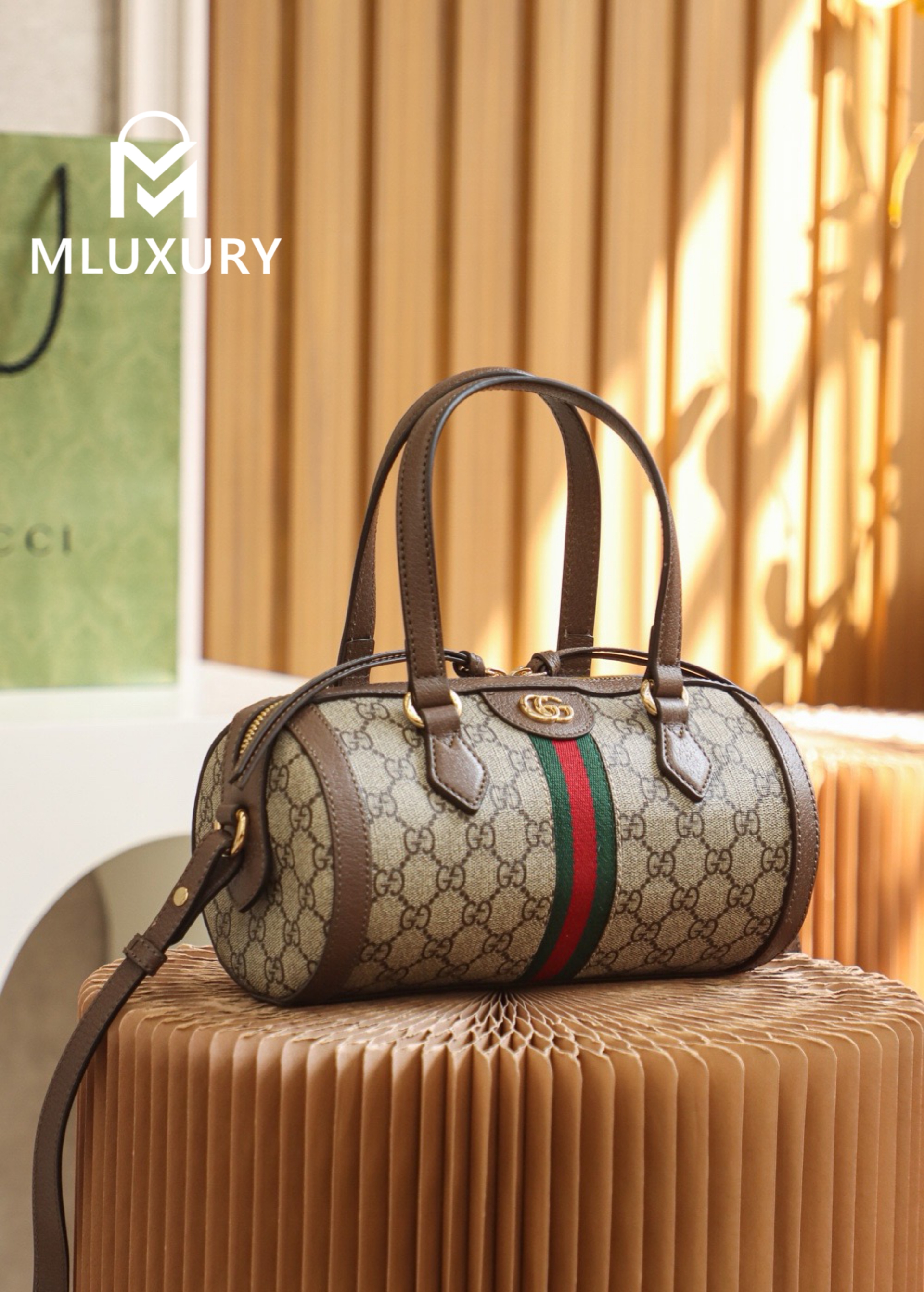 GUCCI Ophida Boston, Genuine Leather