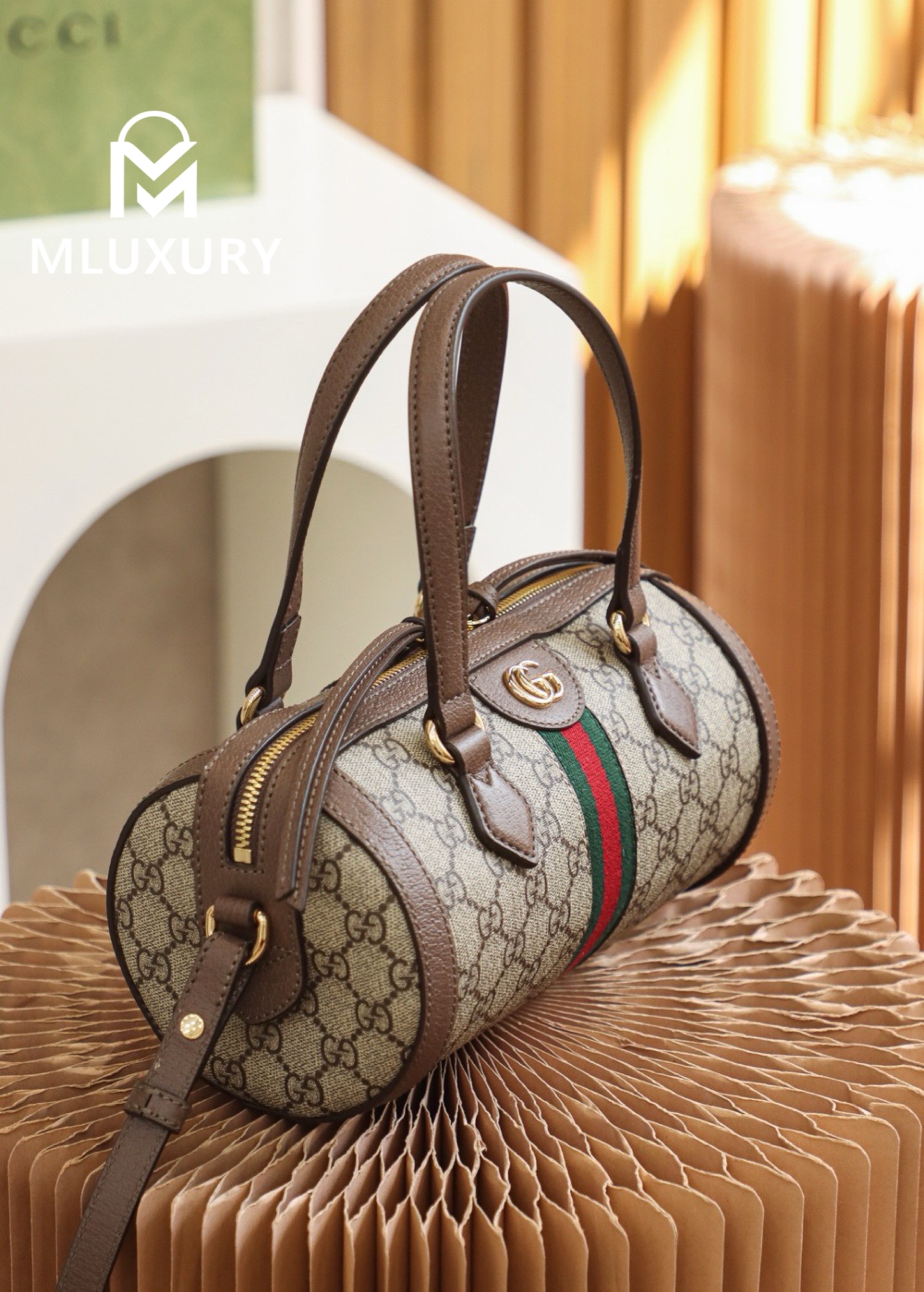GUCCI Ophida Boston, Genuine Leather