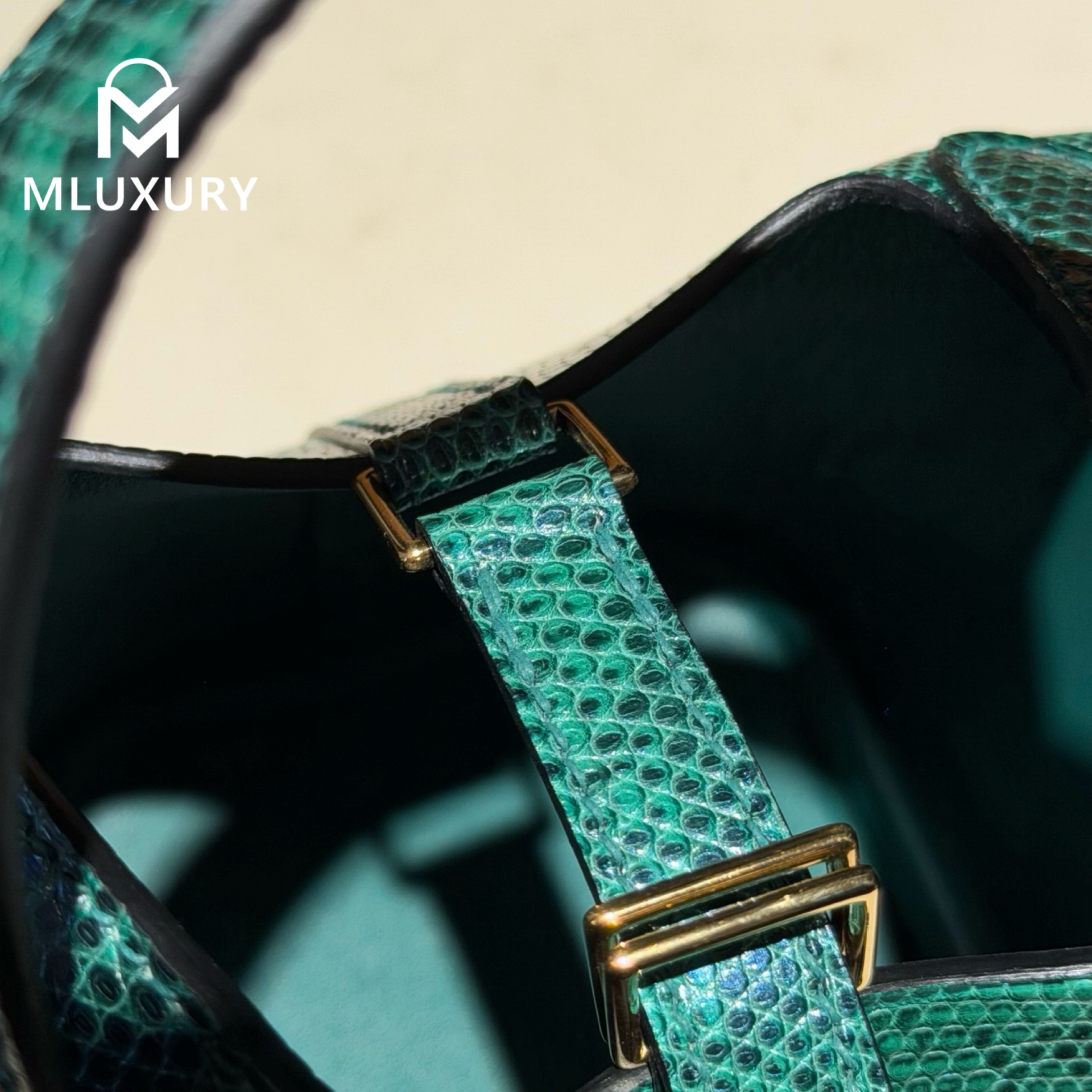 Hermès Picotin 14, Snowflake lizard skin, Green, Gold hardware