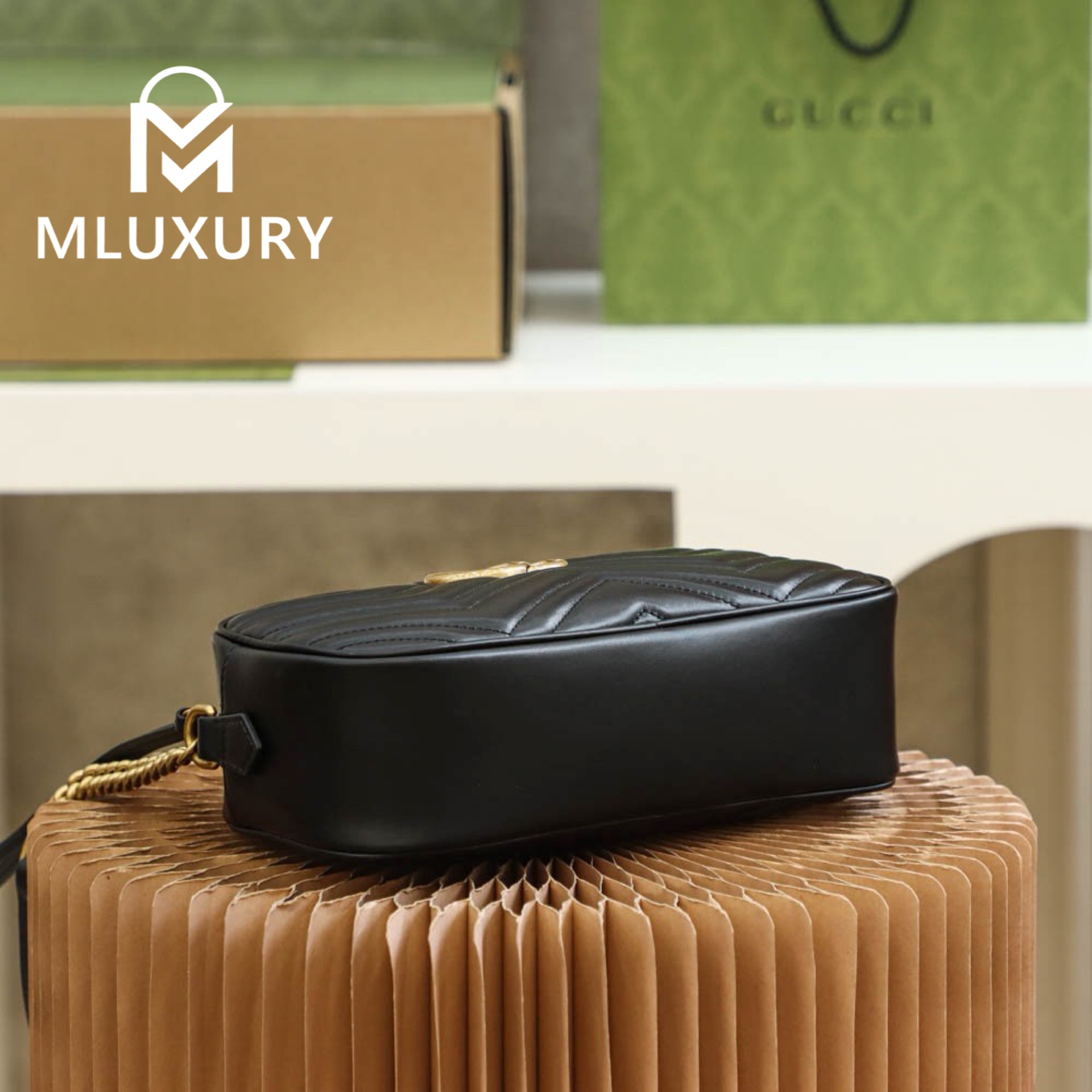 GUCCI Marmont Camera Bag, Genuine Leather