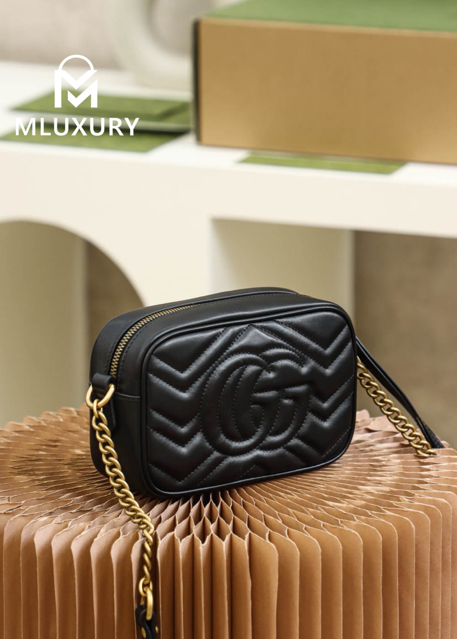 GUCCI Marmont Camera Bag, Genuine Leather