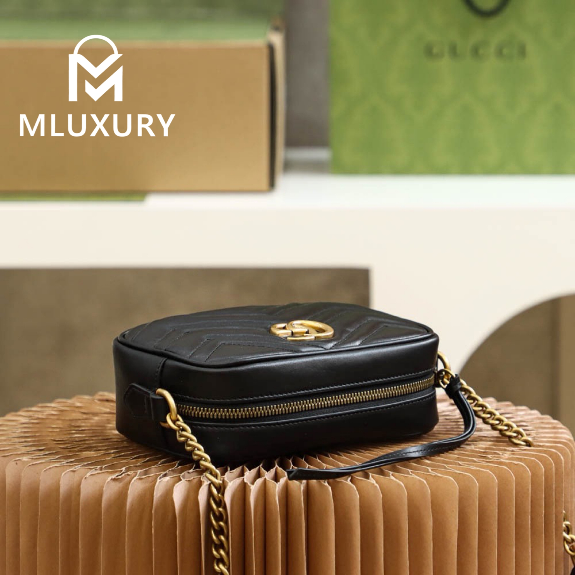 GUCCI Marmont Camera Bag, Genuine Leather