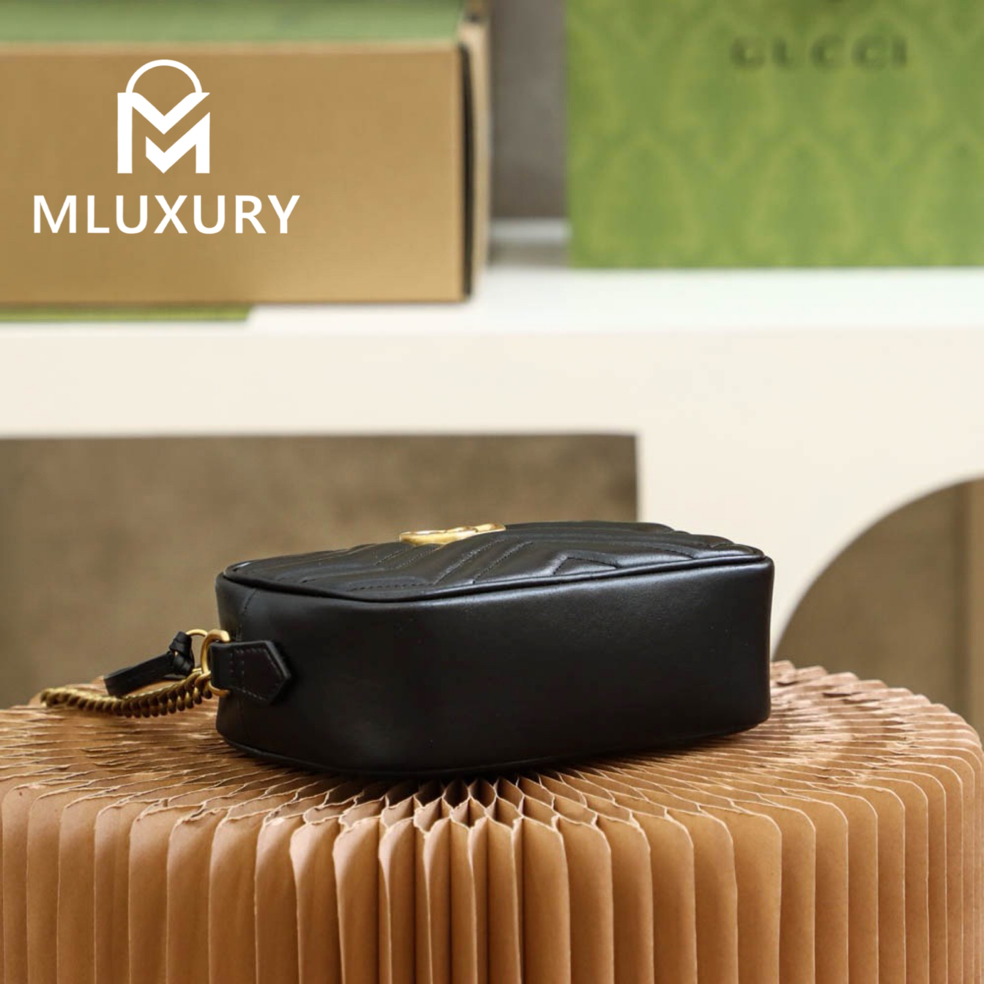 GUCCI Marmont Camera Bag, Genuine Leather