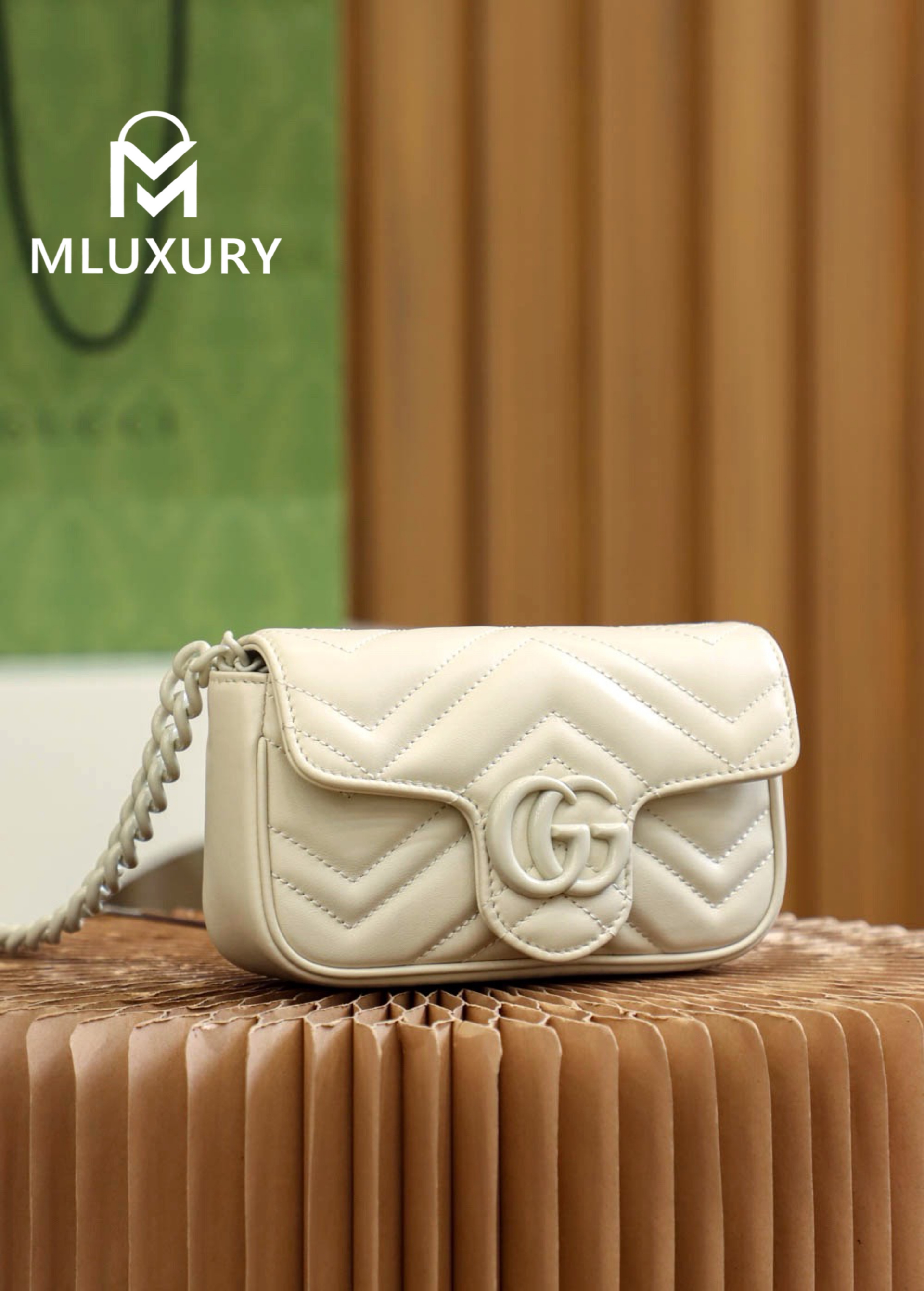 GUCCI GG Marmont, Genuine leather, White