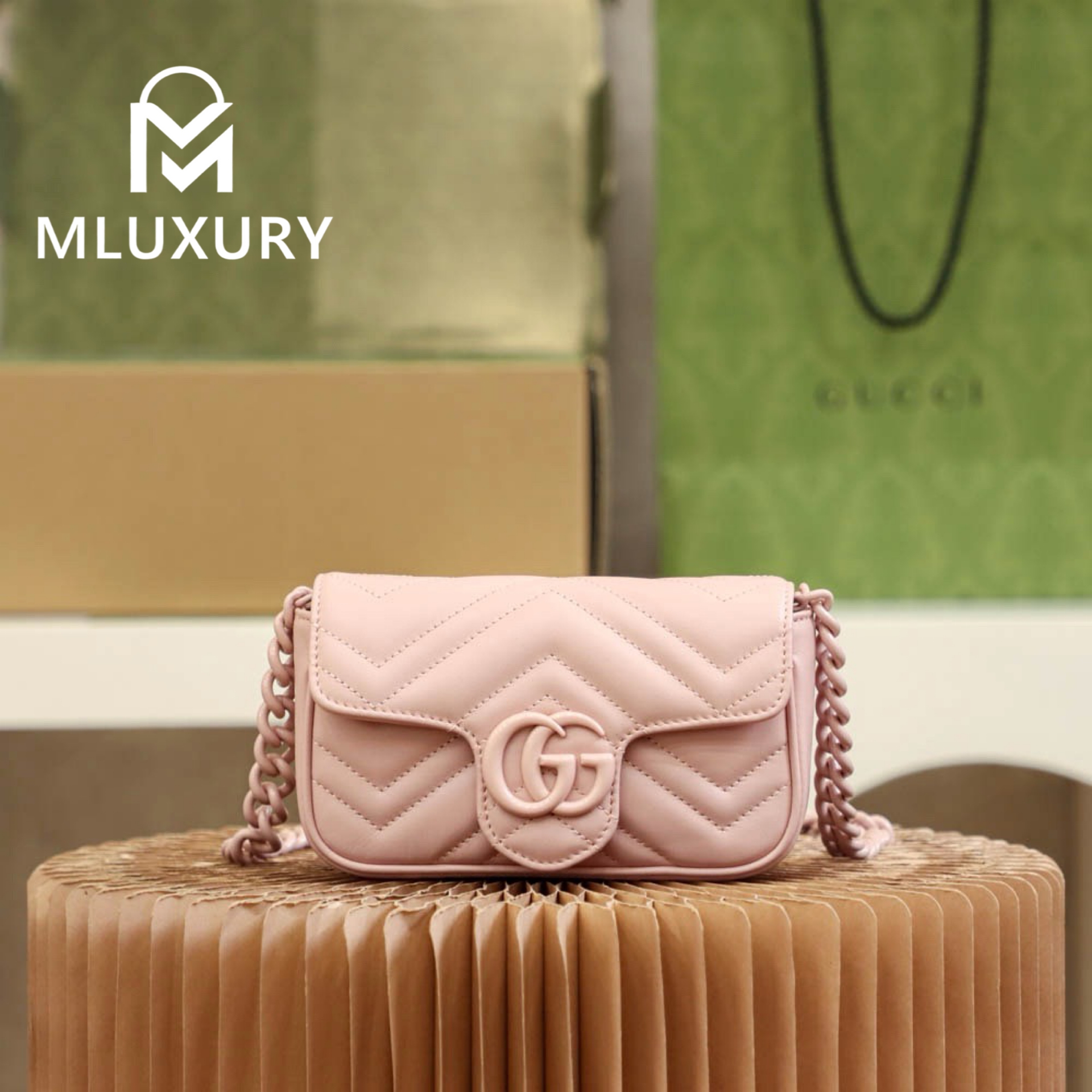 GUCCI GG Marmont, Genuine leather, Pink