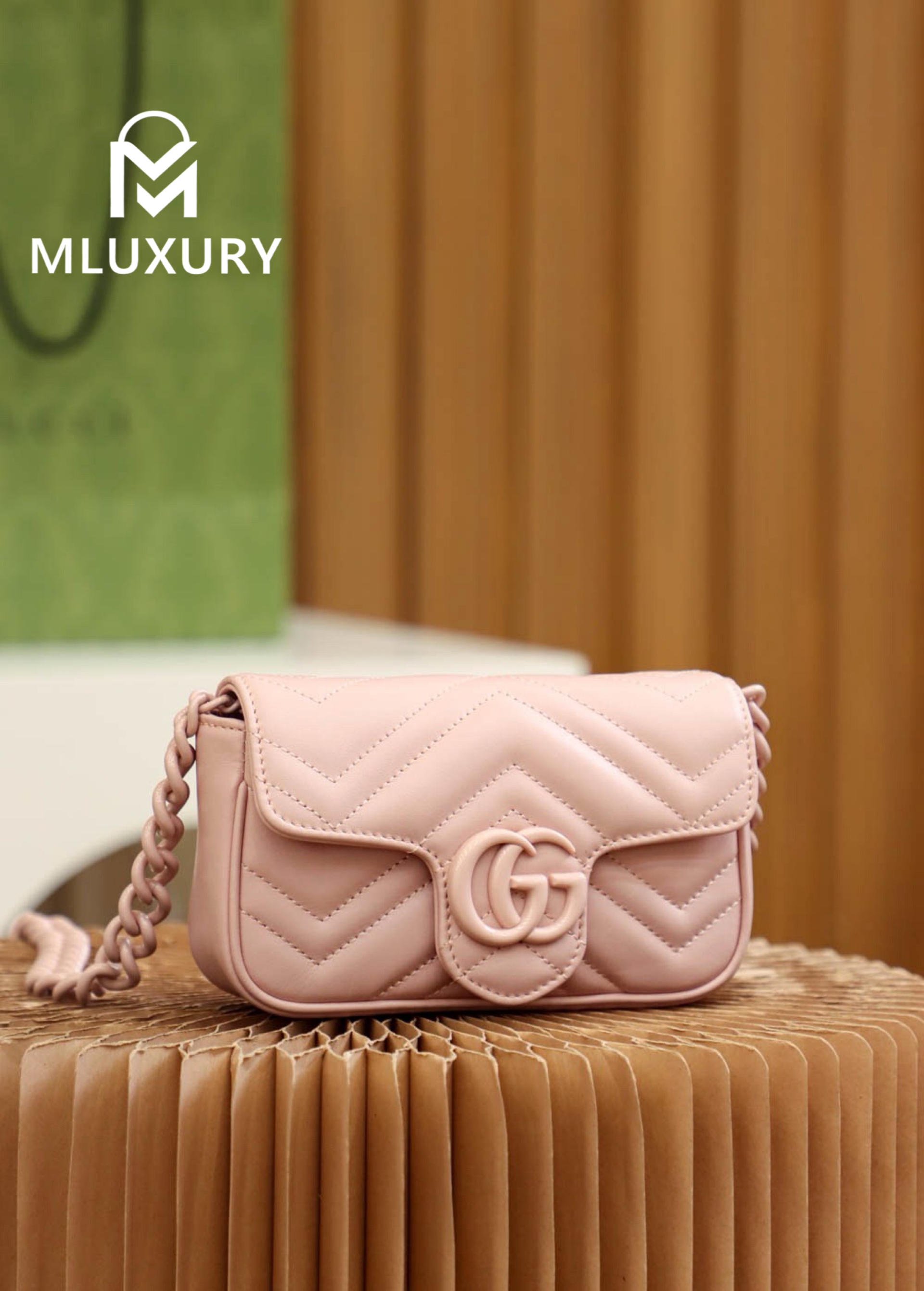 GUCCI GG Marmont, Genuine leather, Pink