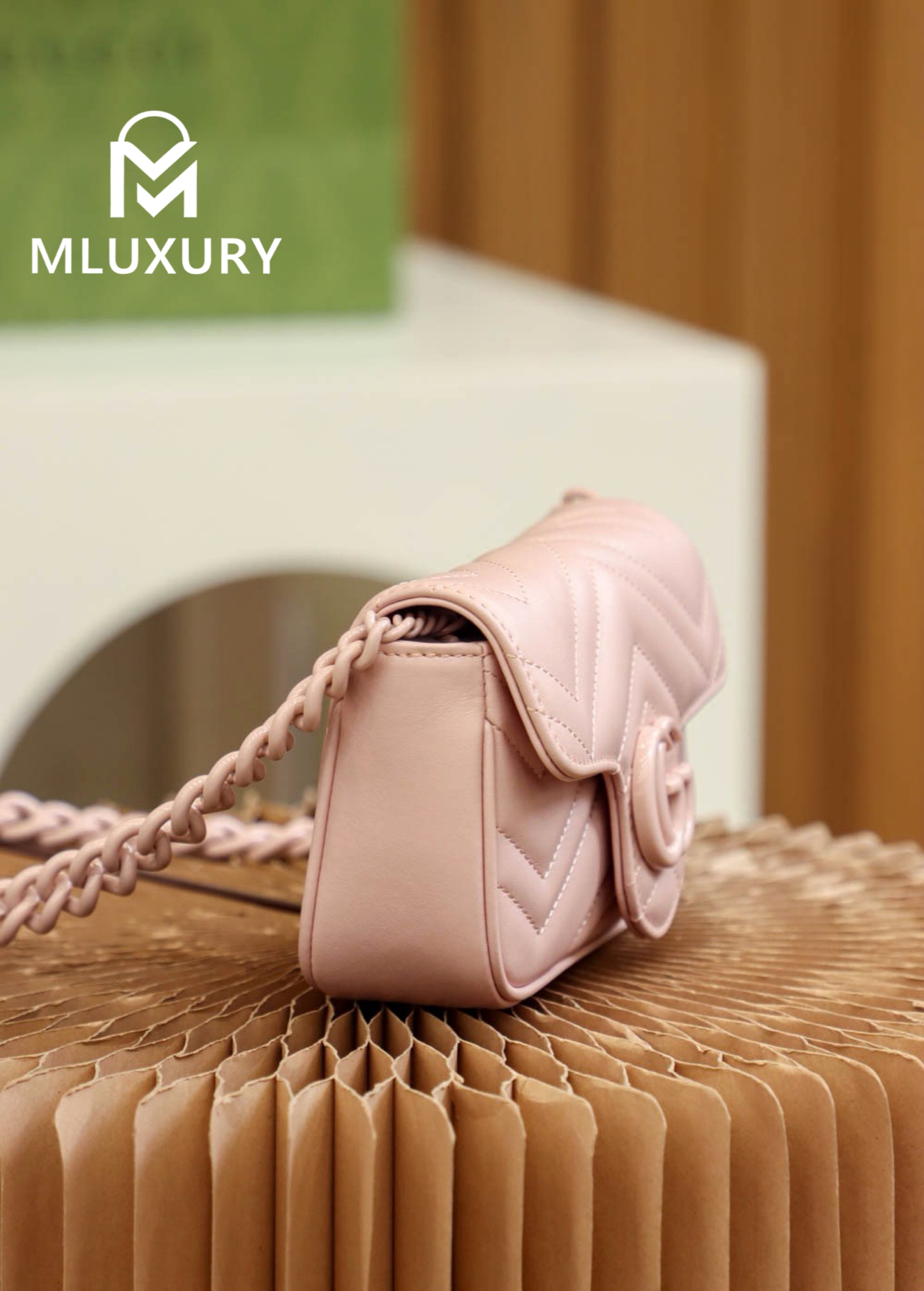 GUCCI GG Marmont, Genuine leather, Pink