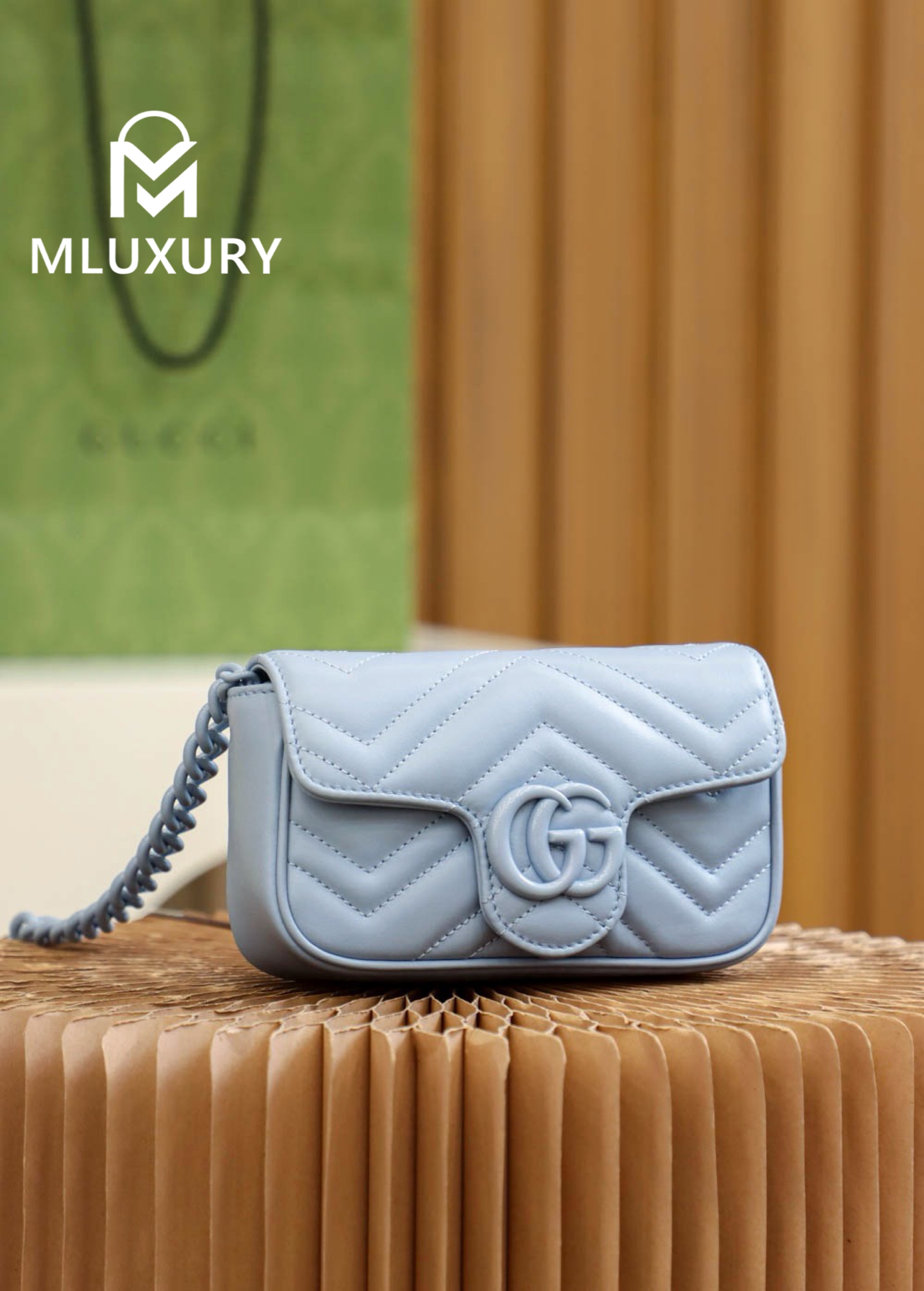 GUCCI GG Marmont, Genuine leather, Blue