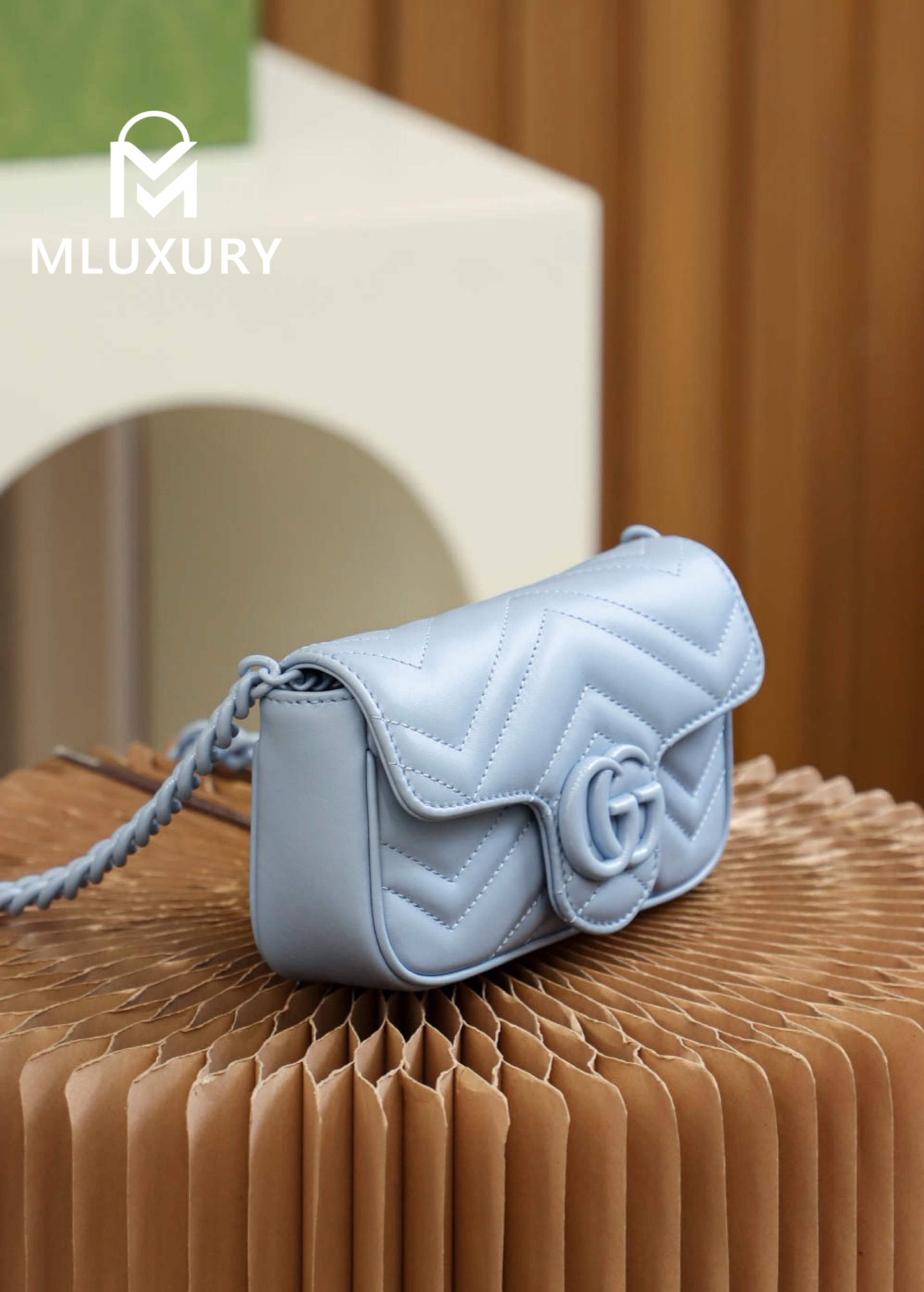 GUCCI GG Marmont, Genuine leather, Blue