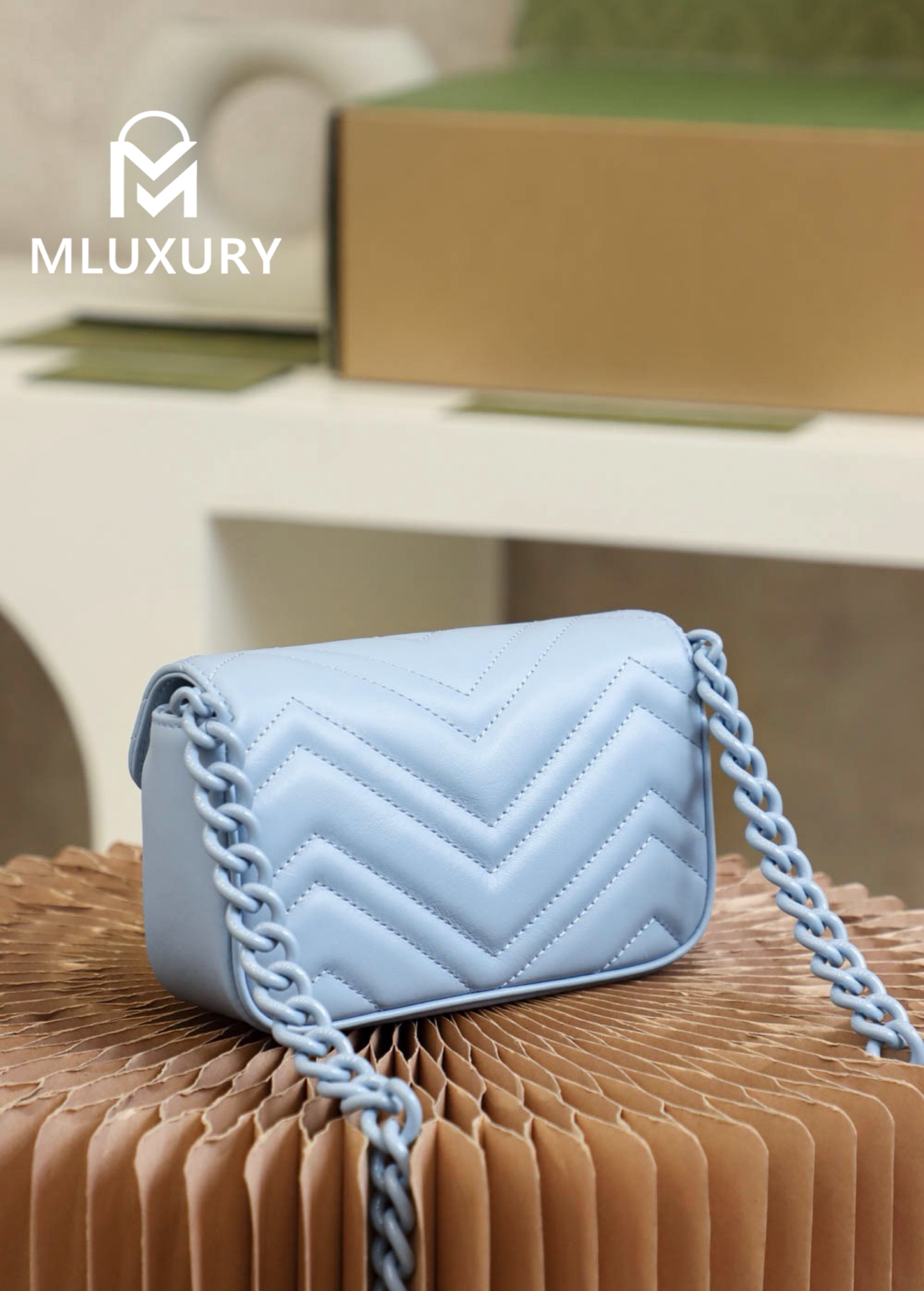 GUCCI GG Marmont, Genuine leather, Blue