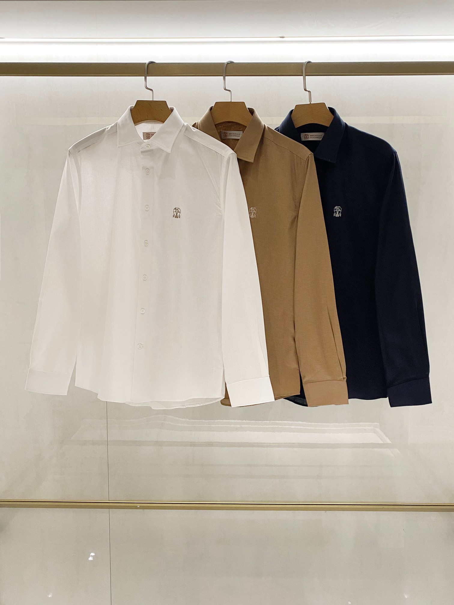 BRUNELLO CUCINELLI Cotton-linen blend long-sleeved shirt