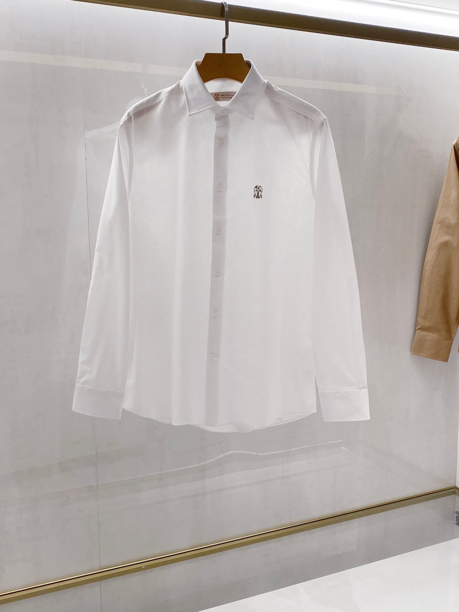 BRUNELLO CUCINELLI Cotton-linen blend long-sleeved shirt