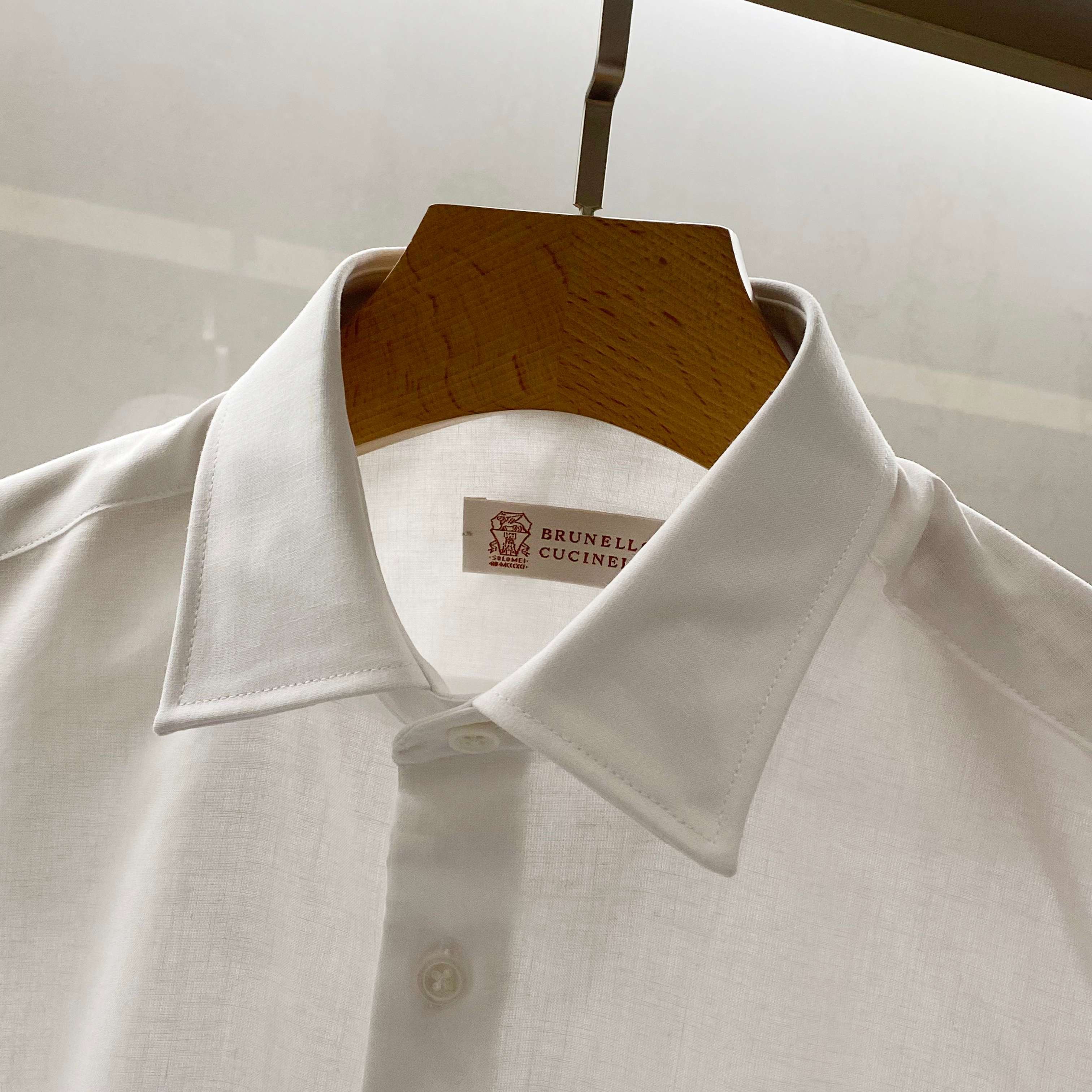 BRUNELLO CUCINELLI Cotton-linen blend long-sleeved shirt