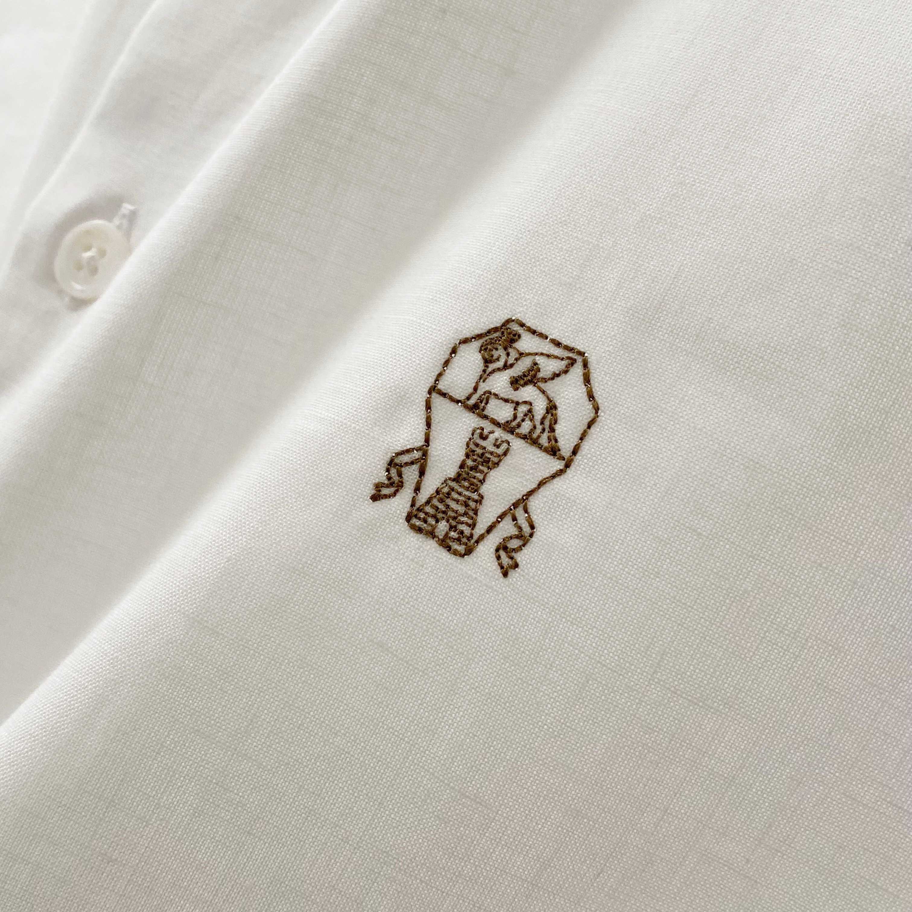 BRUNELLO CUCINELLI Cotton-linen blend long-sleeved shirt