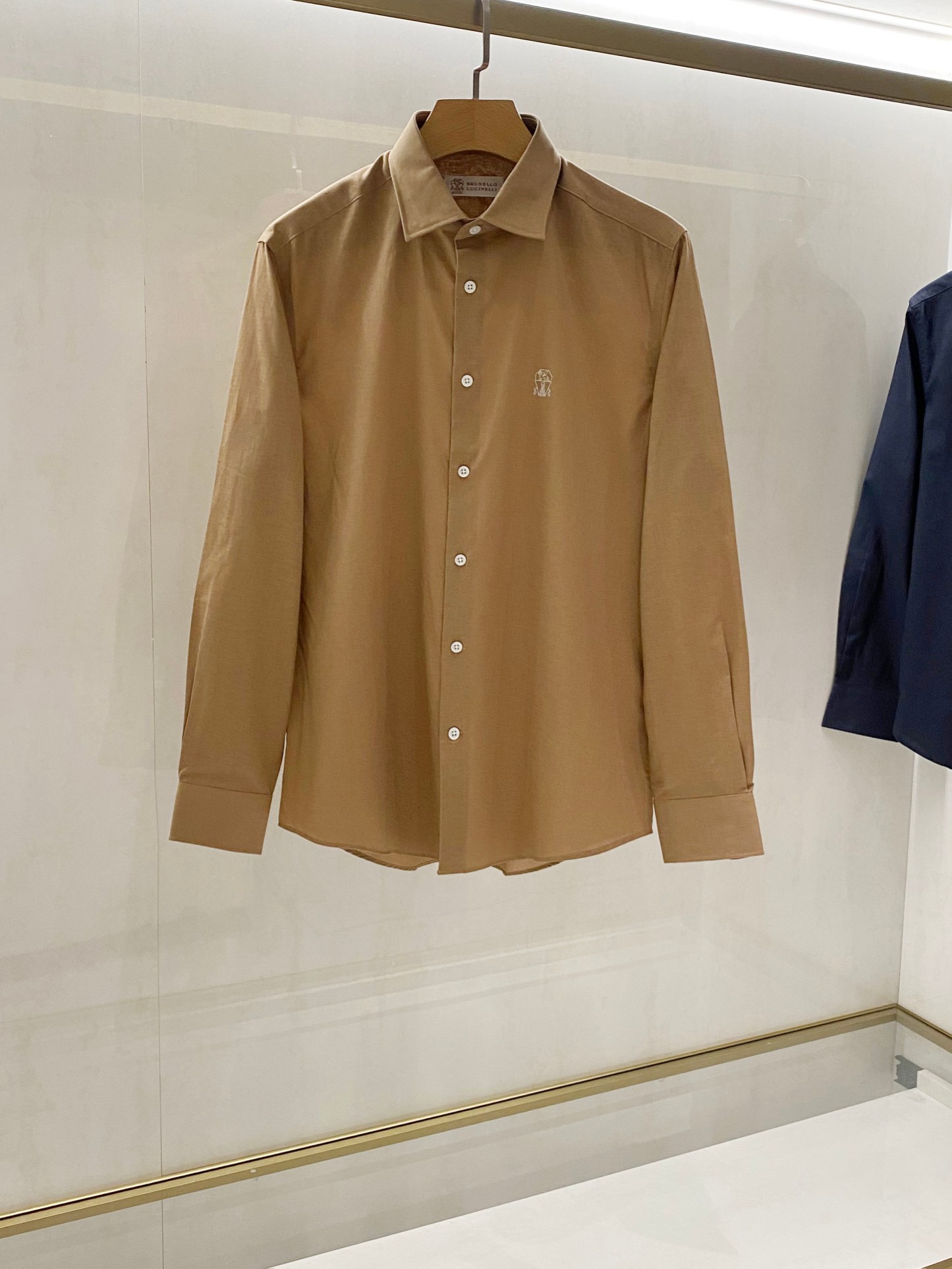 BRUNELLO CUCINELLI Cotton-linen blend long-sleeved shirt